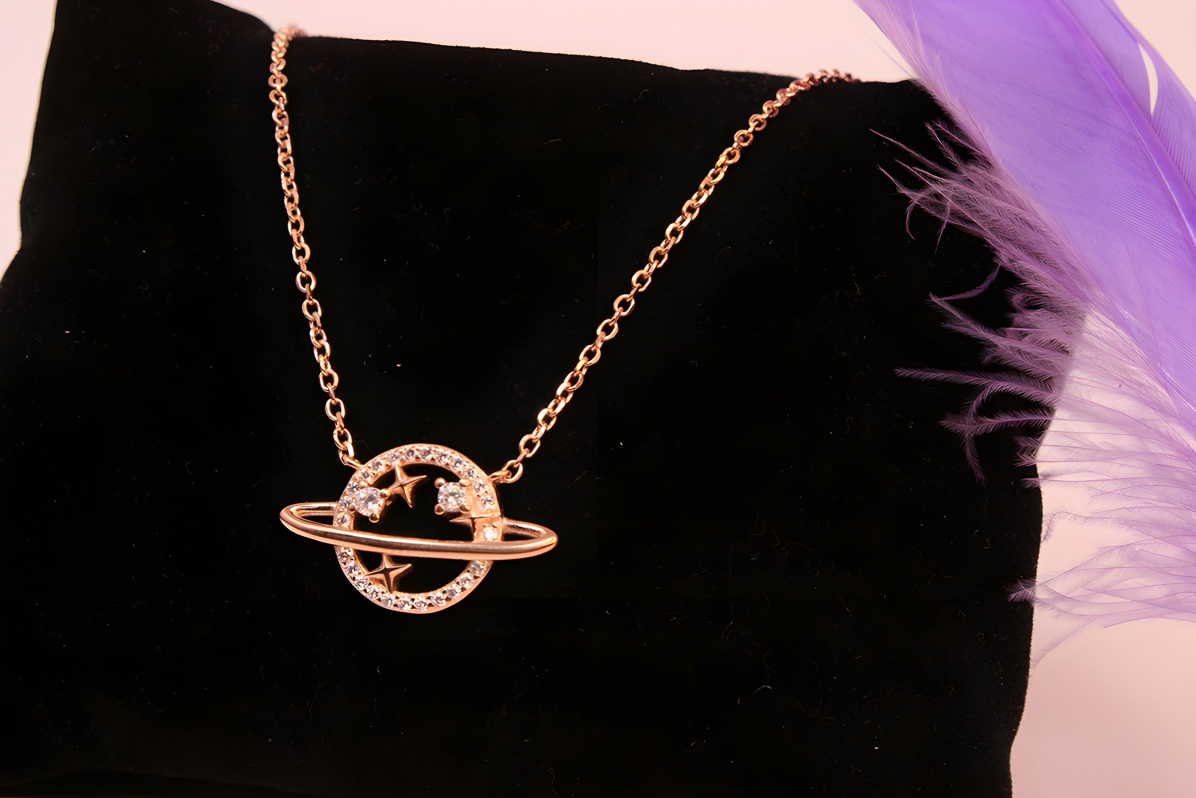 Golden Galaxy 92.5 Sterling Silver Planet Pendant