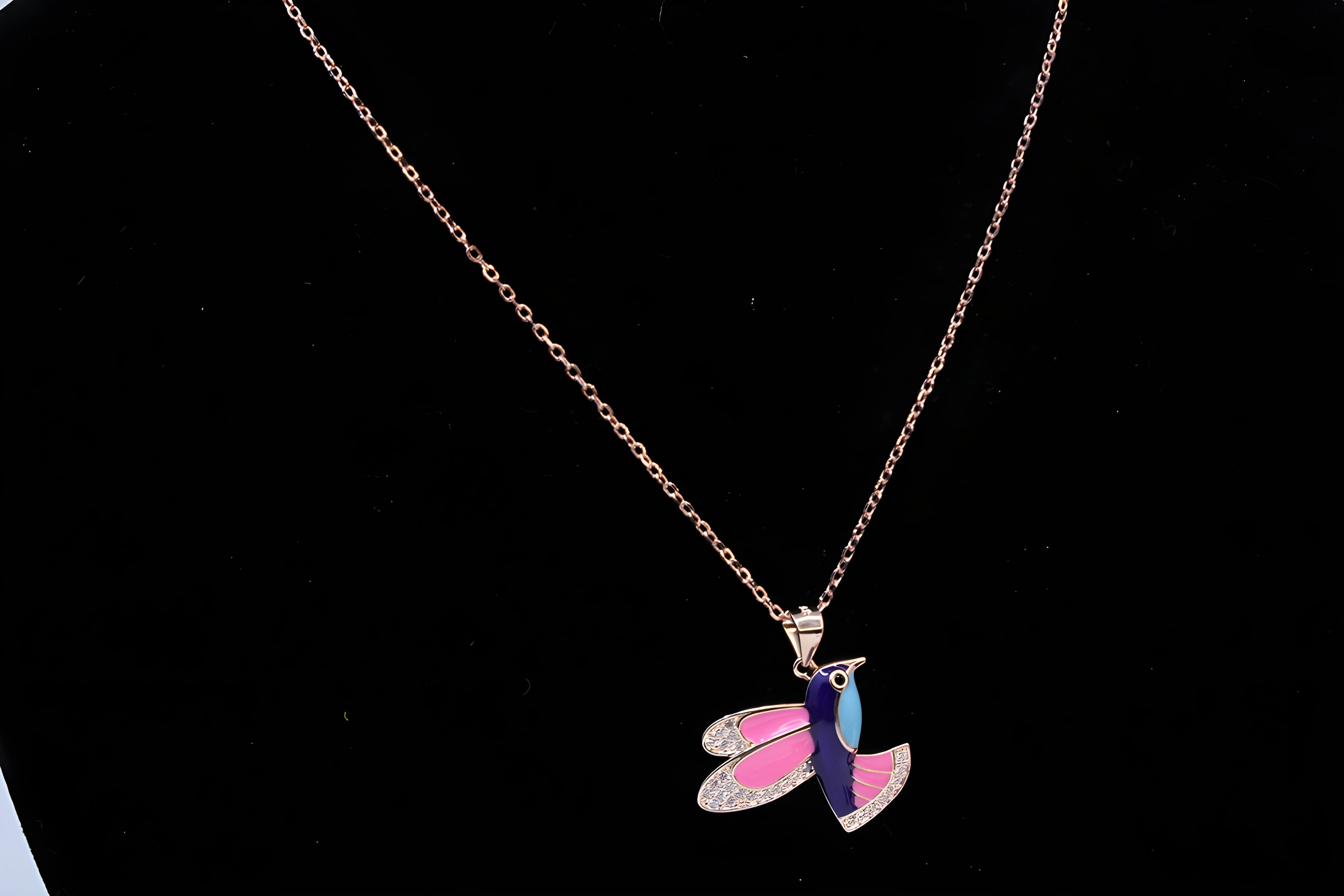 Birdsong Pendant in Sterling Silver with Copper-Gold Color