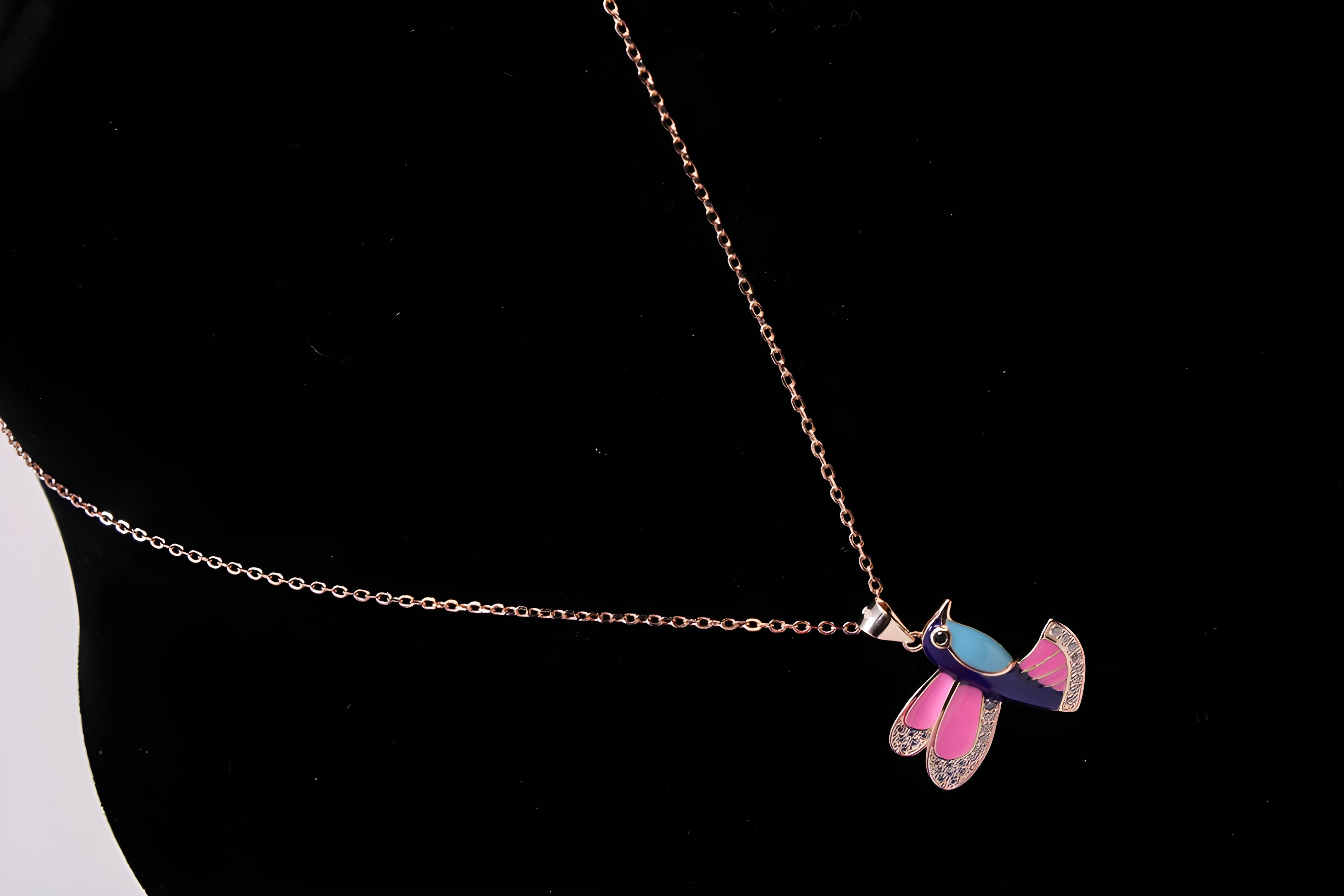 Birdsong Pendant in Sterling Silver with Copper-Gold Color