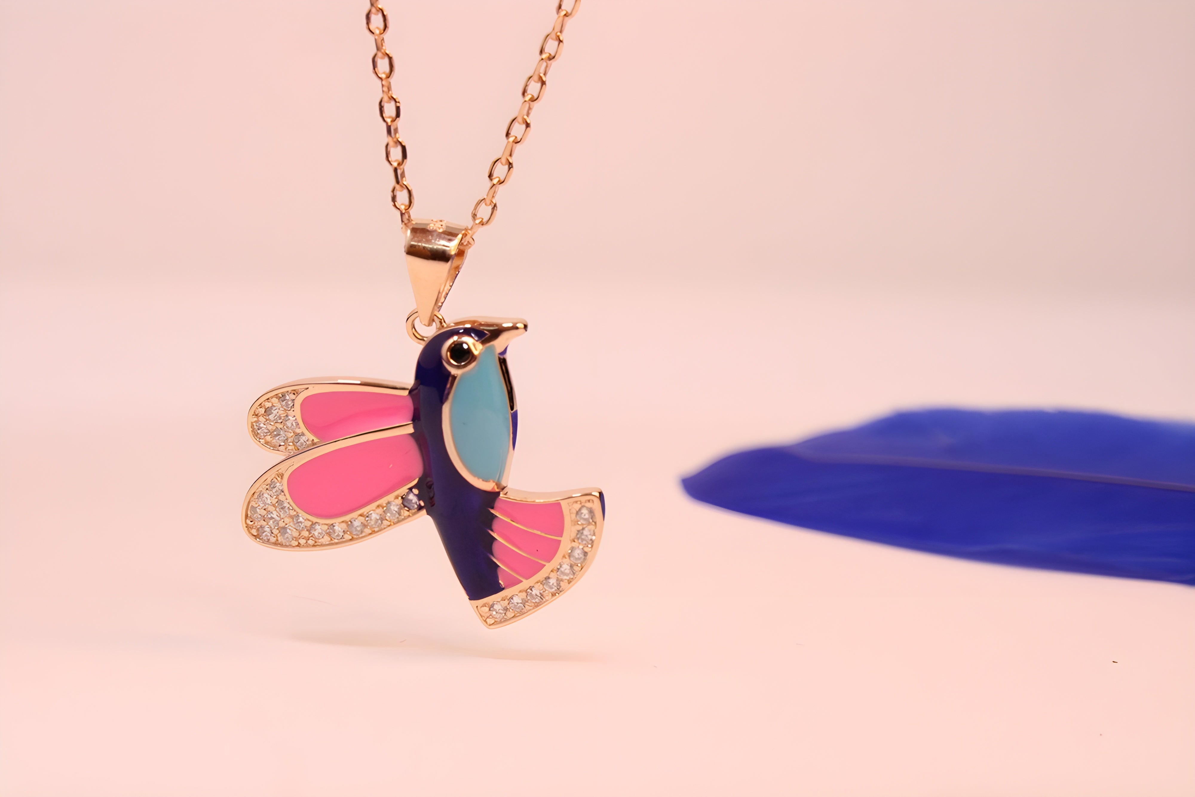 Birdsong Pendant in Sterling Silver with Copper-Gold Color