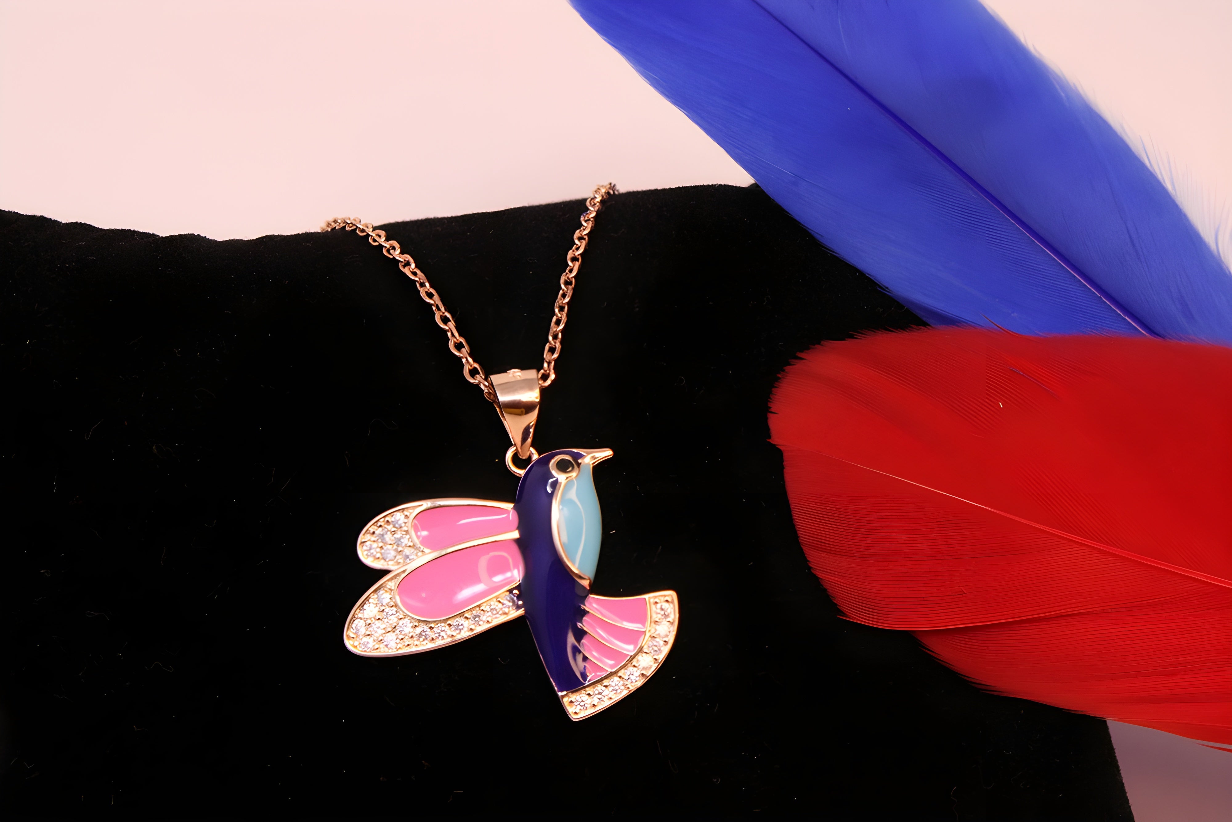 Birdsong Pendant in Sterling Silver with Copper-Gold Color