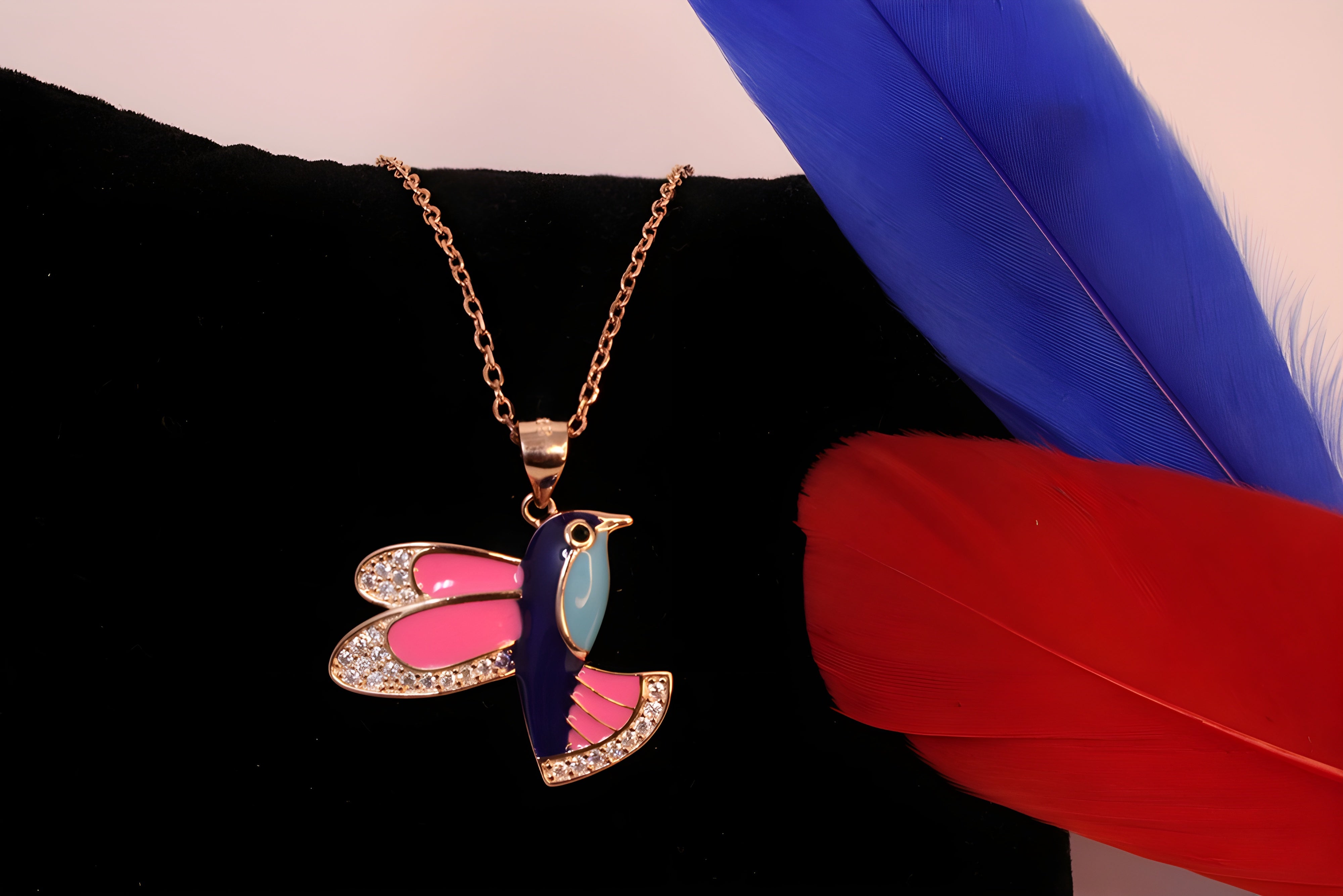 Birdsong Pendant in Sterling Silver with Copper-Gold Color