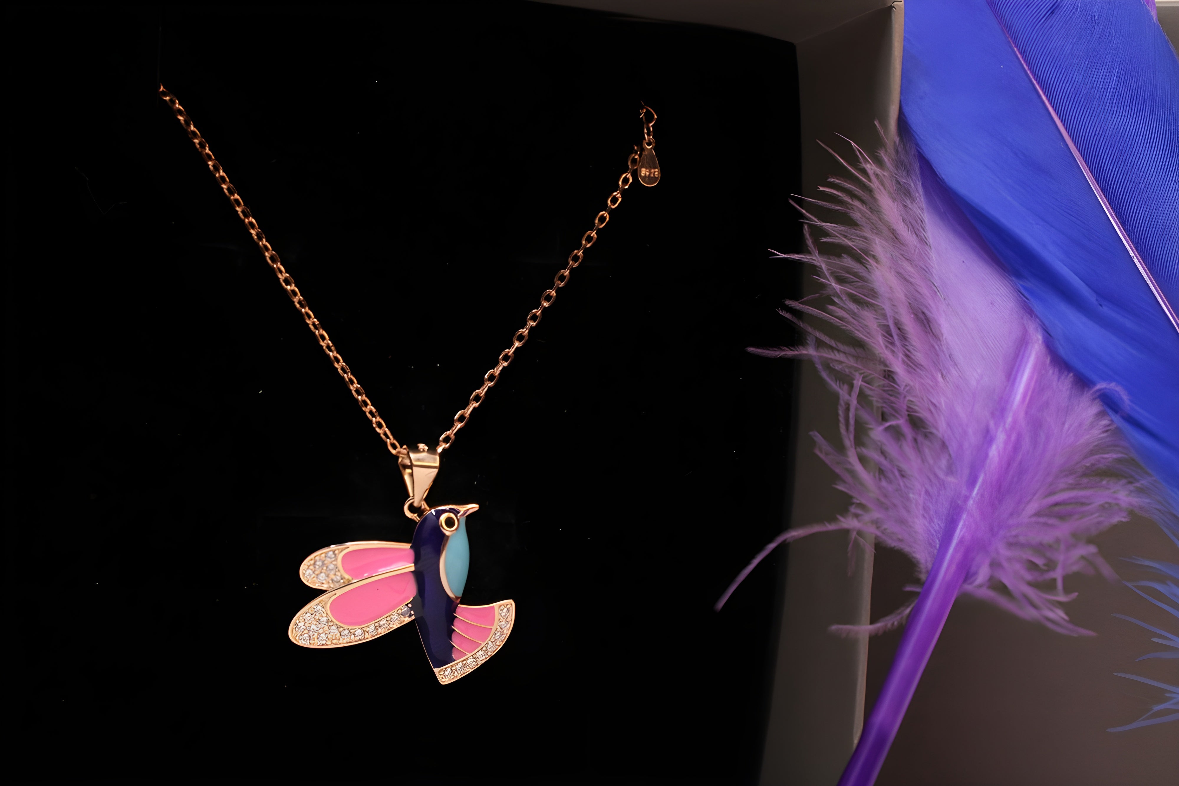 Birdsong Pendant in Sterling Silver with Copper-Gold Color