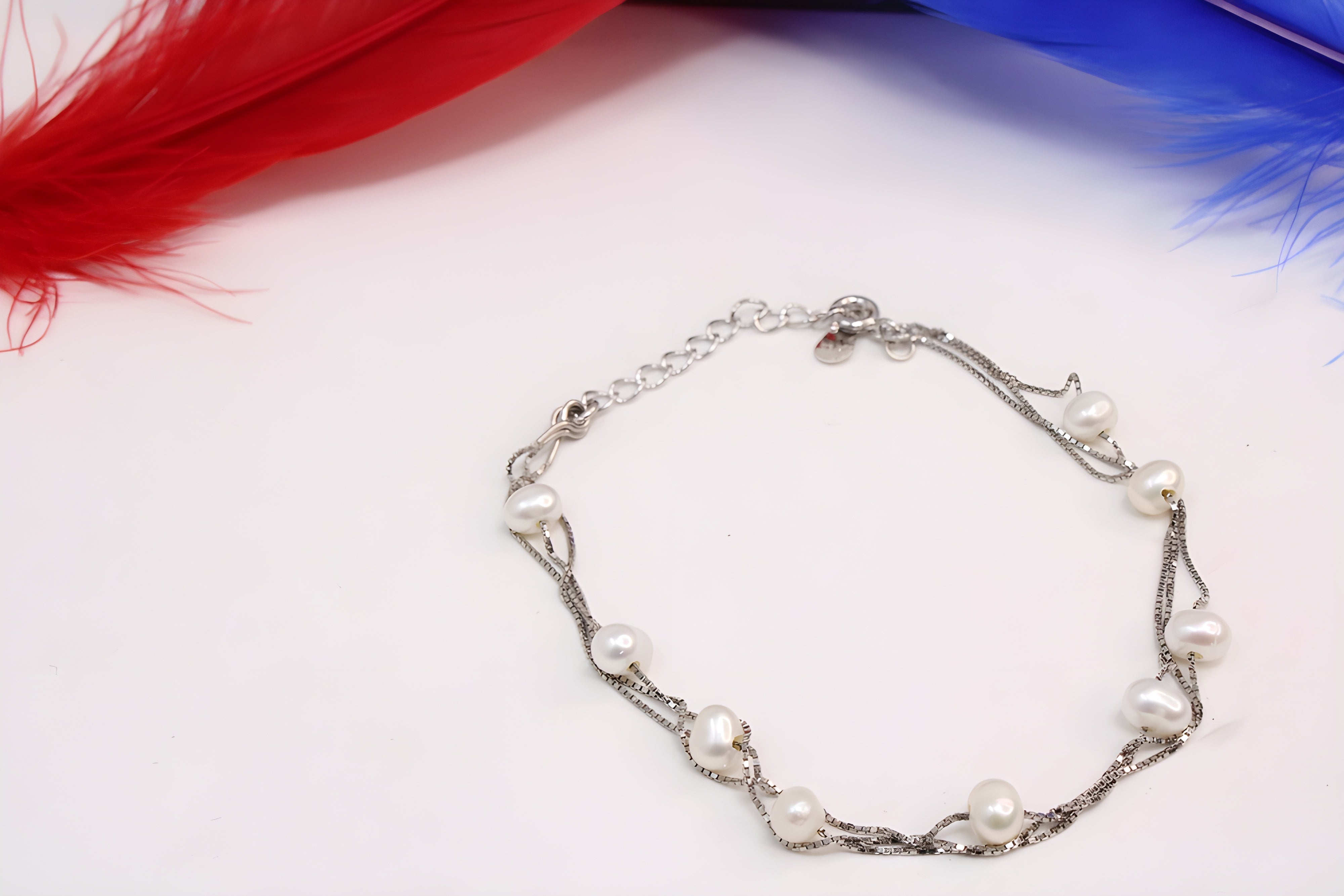 Sterling Silver Triple Pearl Elegance Bracelet