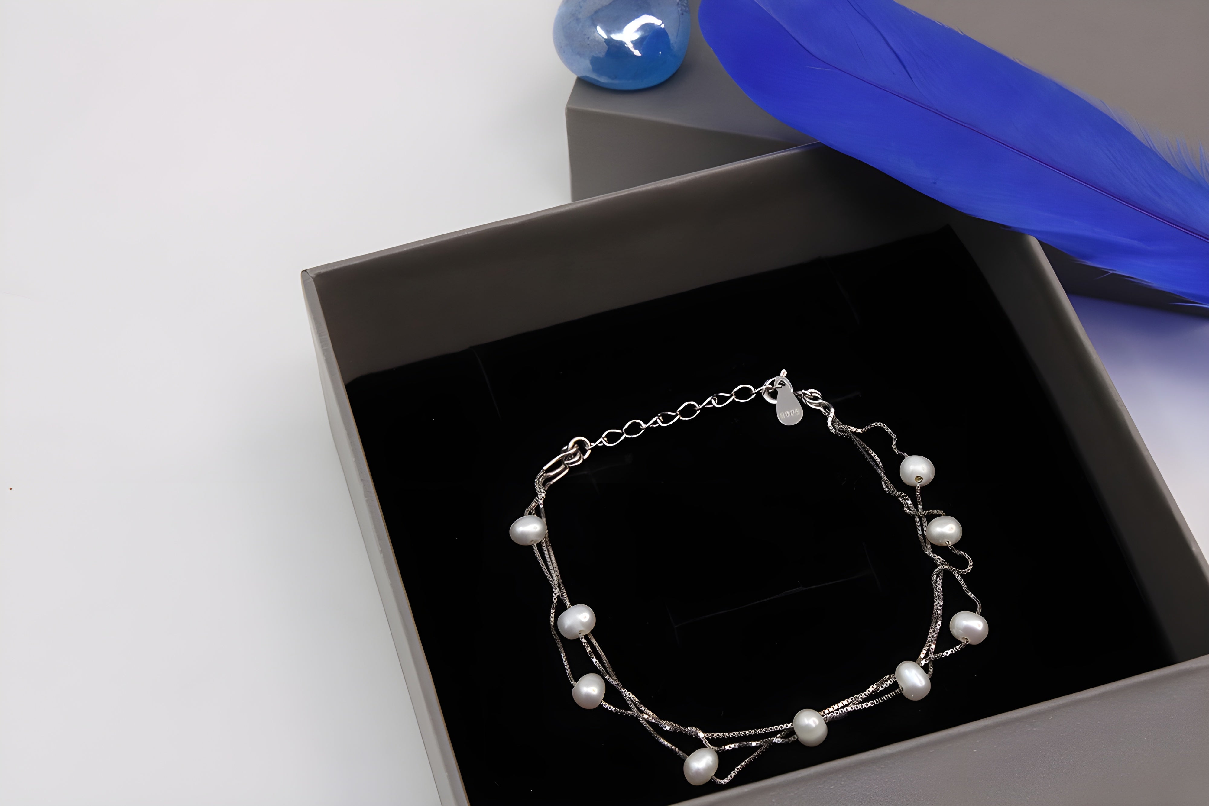 Sterling Silver Triple Pearl Elegance Bracelet