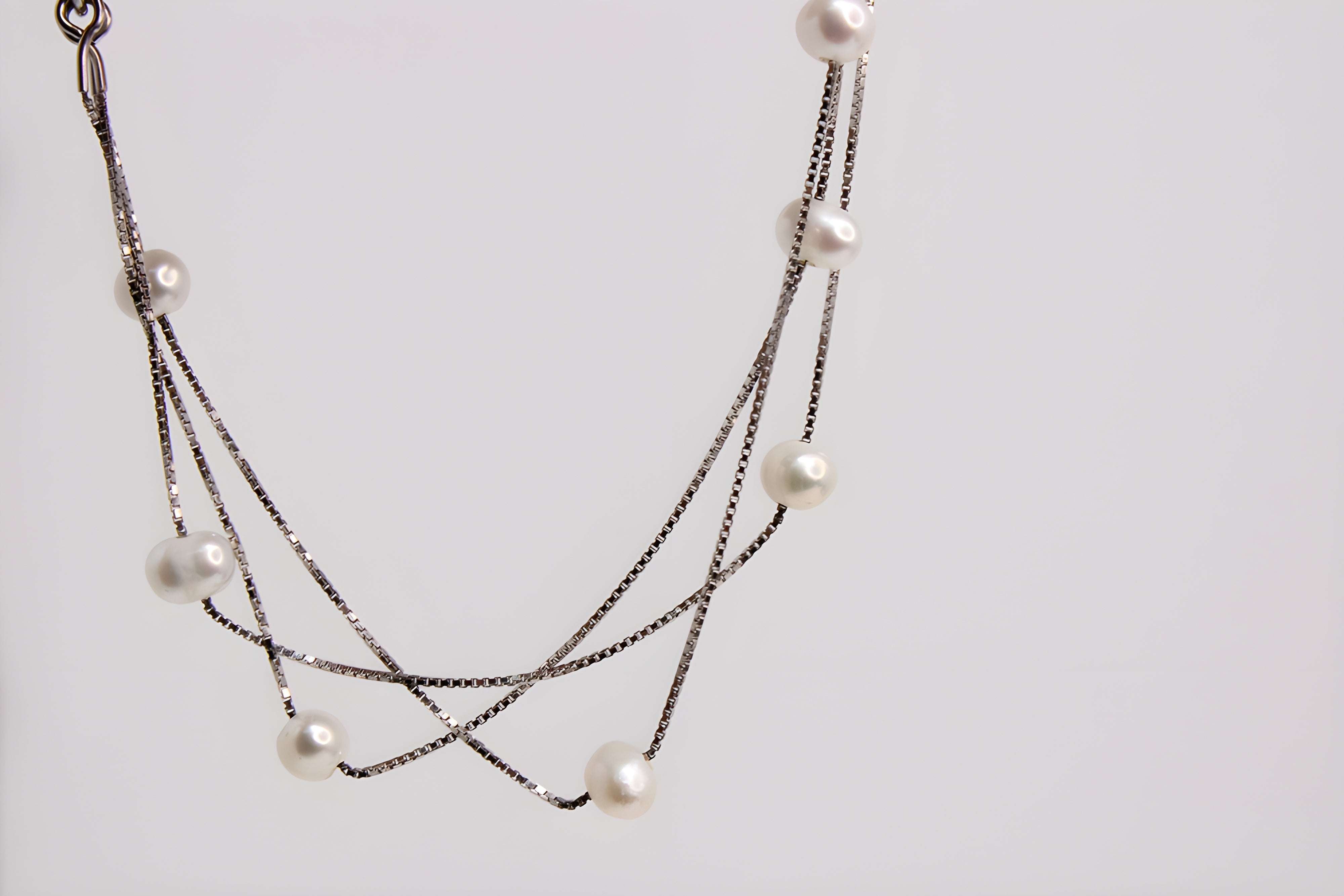 Sterling Silver Triple Pearl Elegance Bracelet