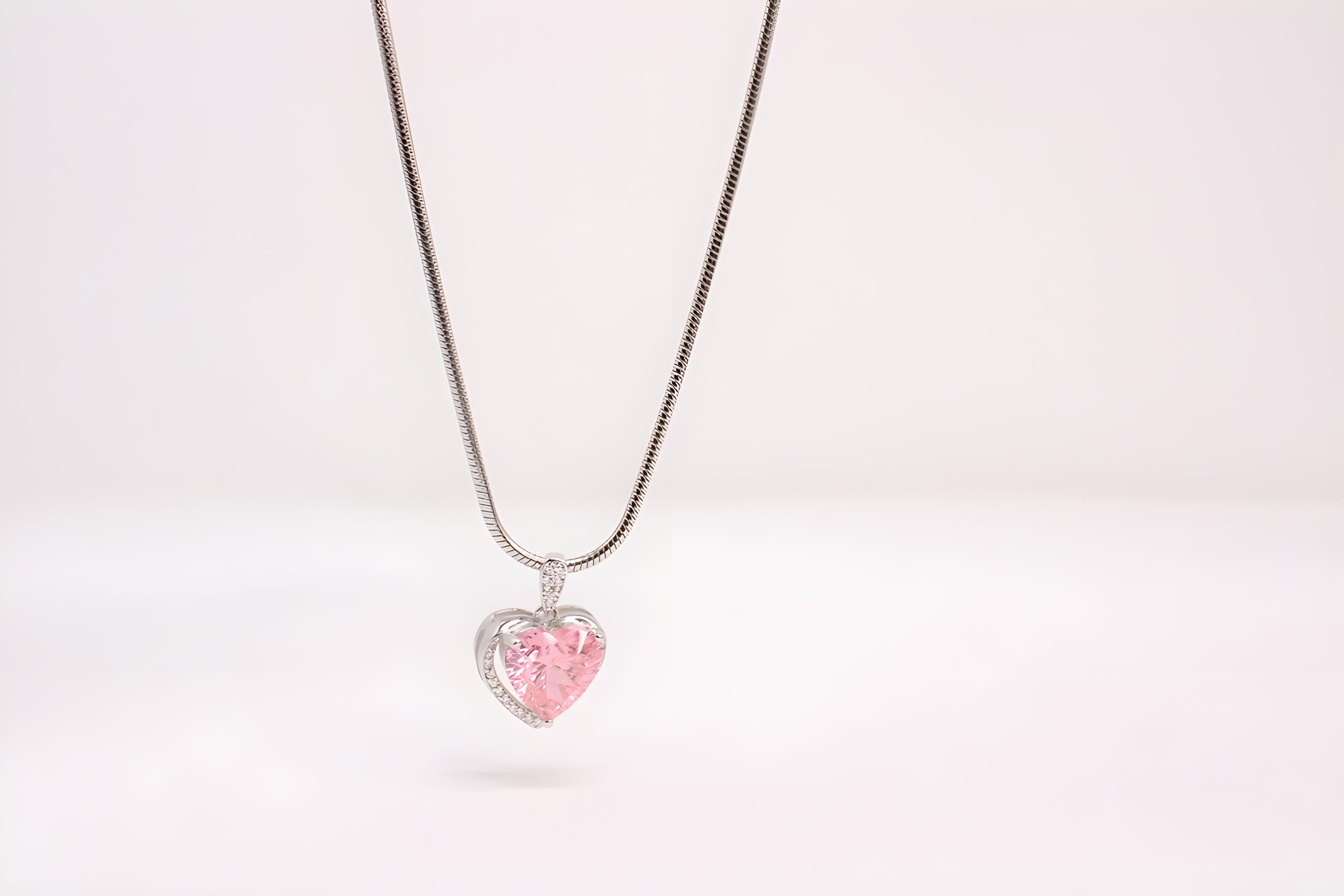 Heart-Shaped Pendant in 92.5 Sterling Silver with VeeLux Premium Crystals