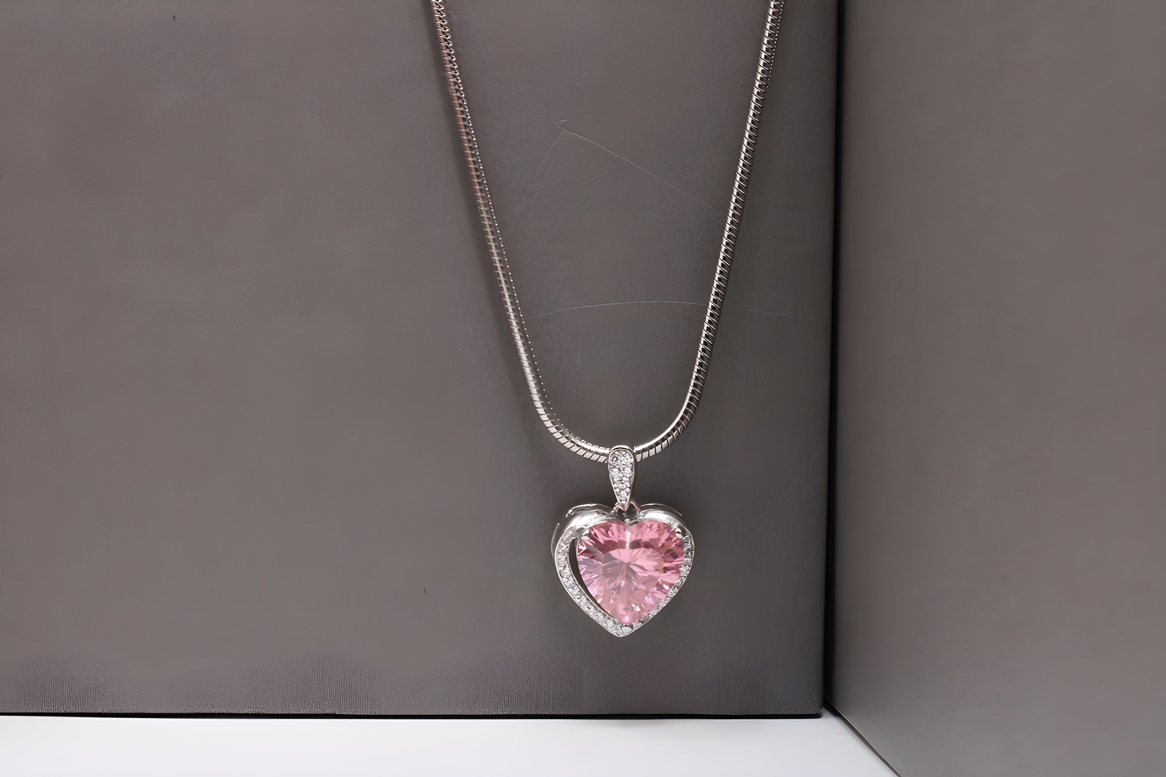 Heart-Shaped Pendant in 92.5 Sterling Silver with VeeLux Premium Crystals
