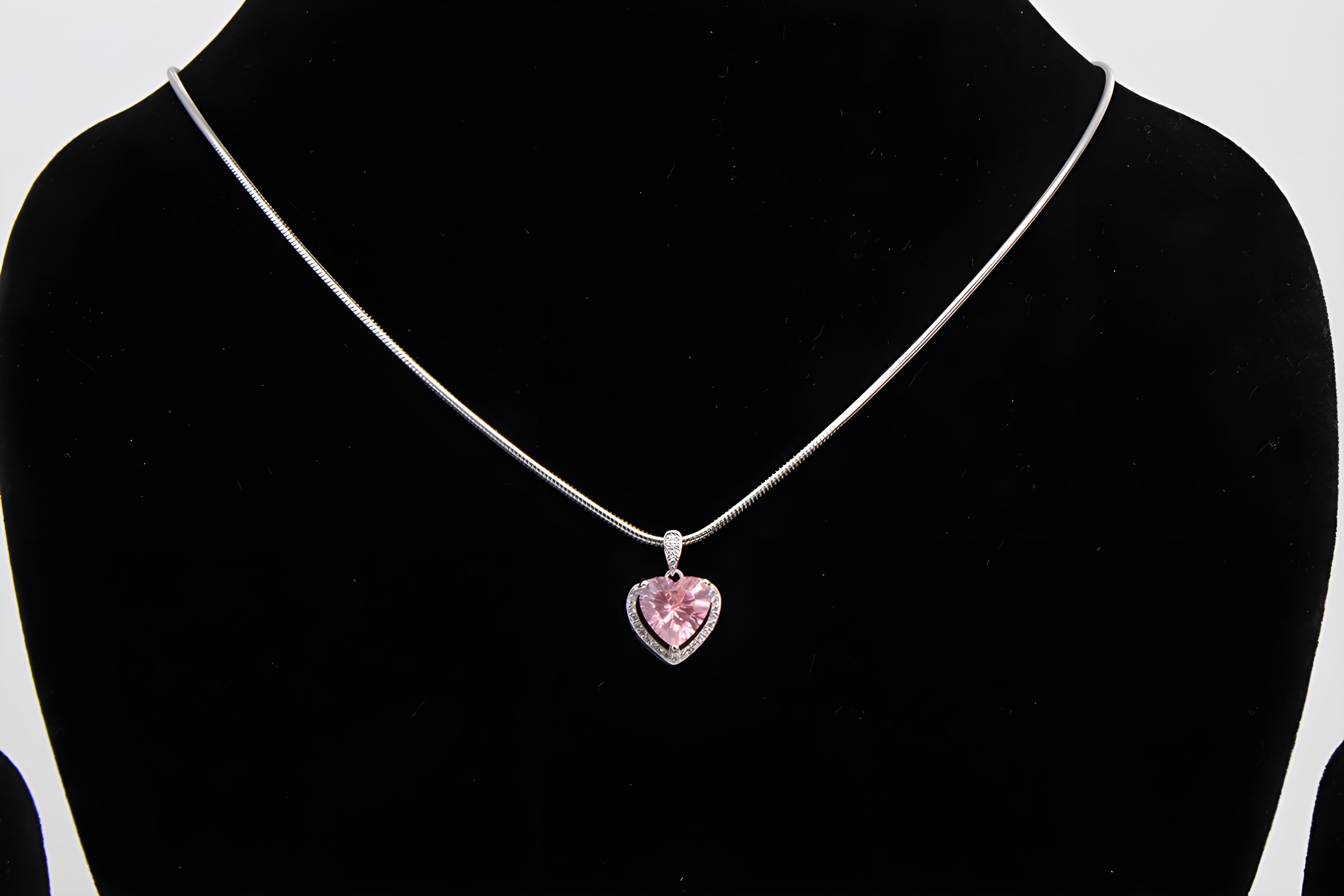 Heart-Shaped Pendant in 92.5 Sterling Silver with VeeLux Premium Crystals