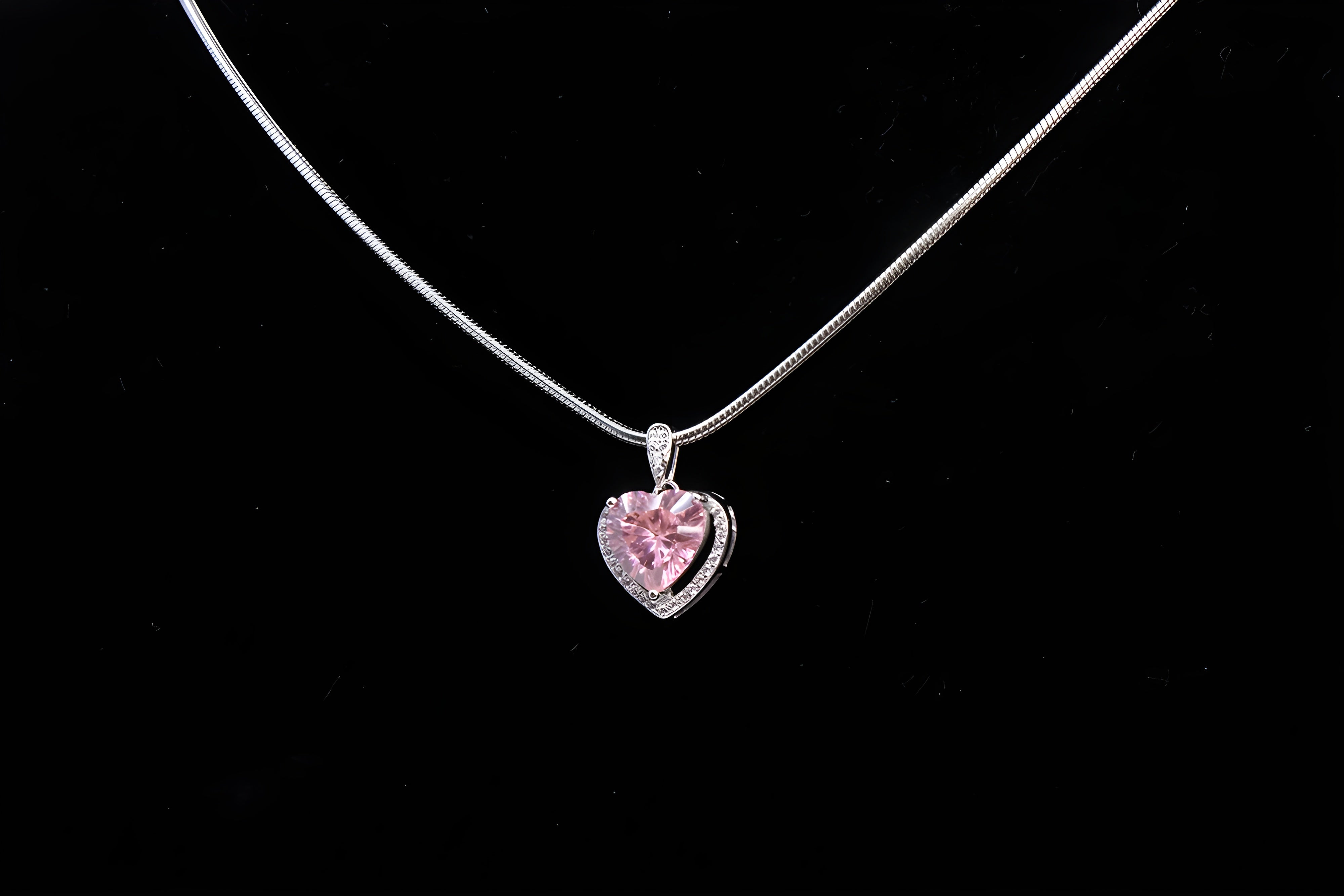 Heart-Shaped Pendant in 92.5 Sterling Silver with VeeLux Premium Crystals