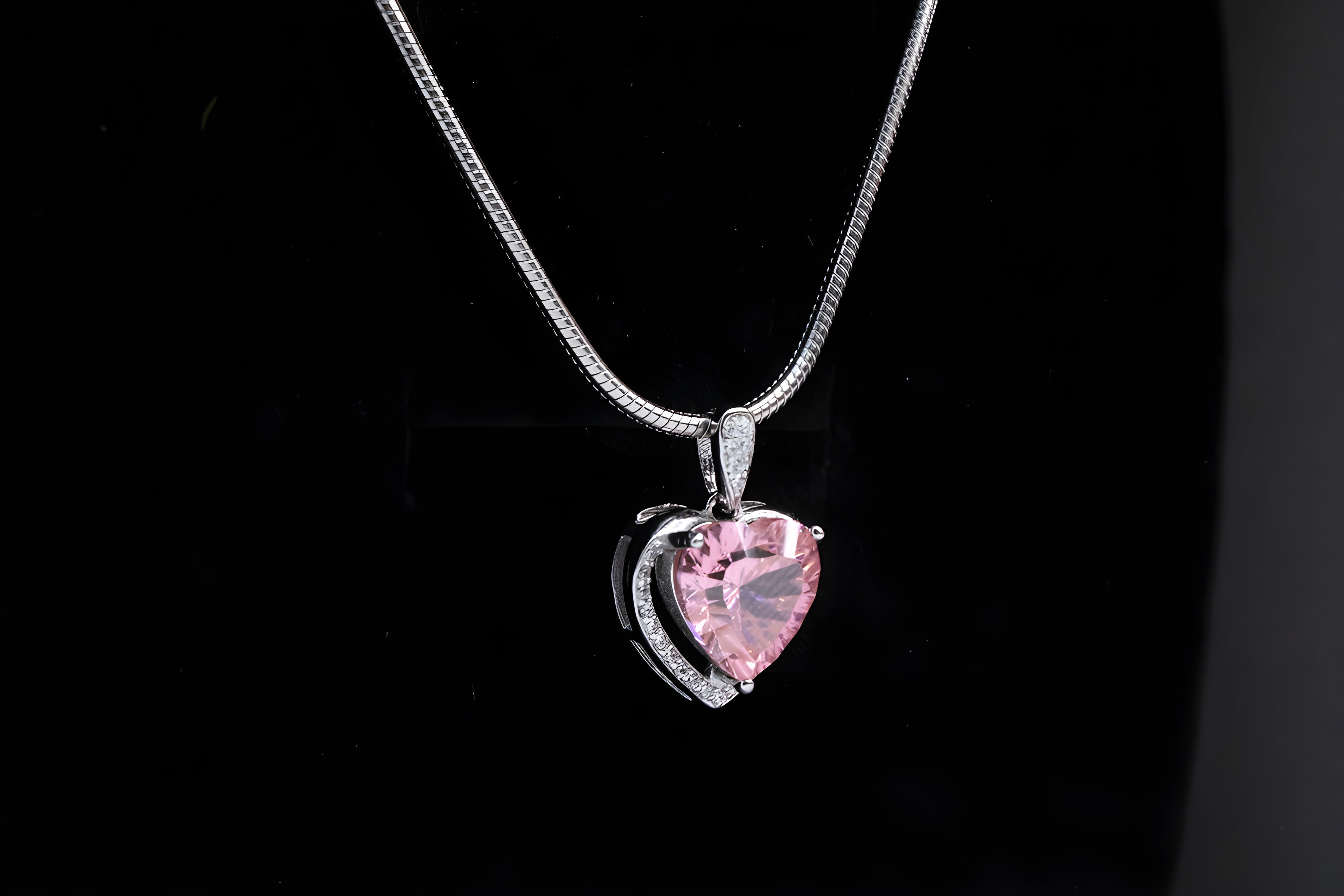 Heart-Shaped Pendant in 92.5 Sterling Silver with VeeLux Premium Crystals