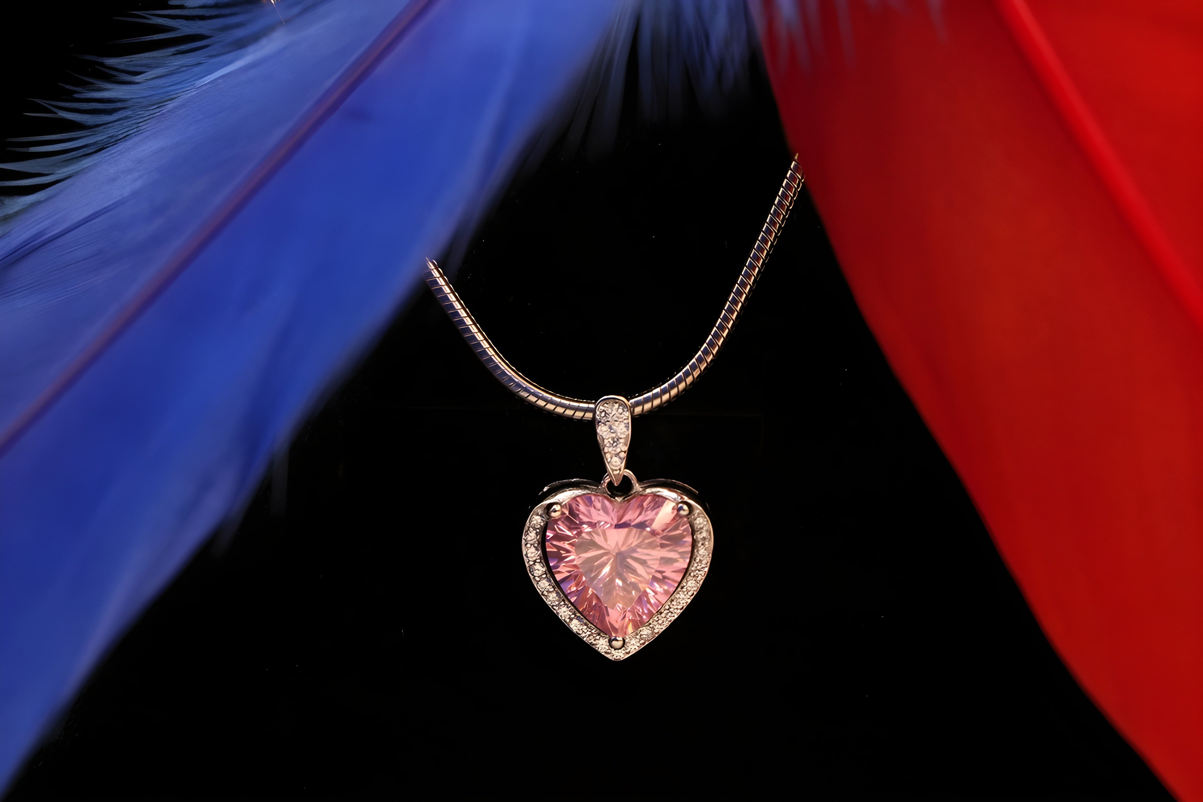 Heart-Shaped Pendant in 92.5 Sterling Silver with VeeLux Premium Crystals