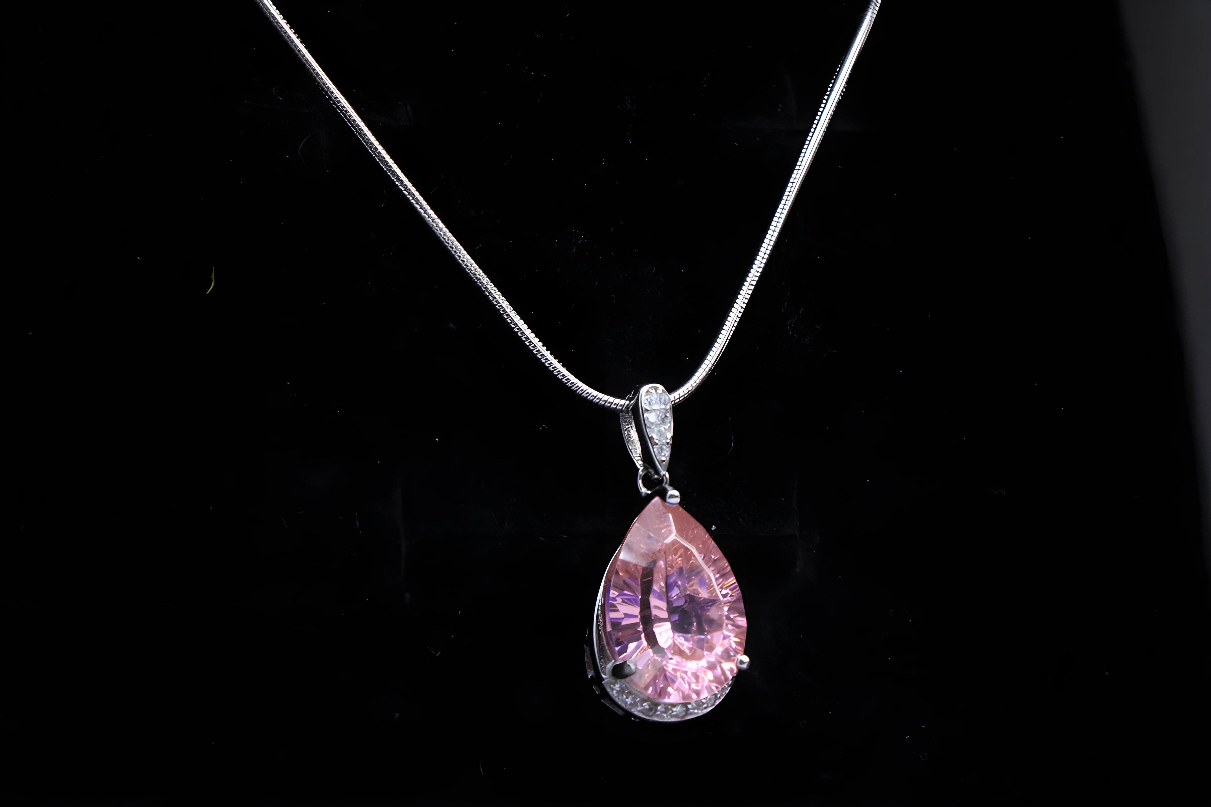 Sterling Pink Petal Pendant