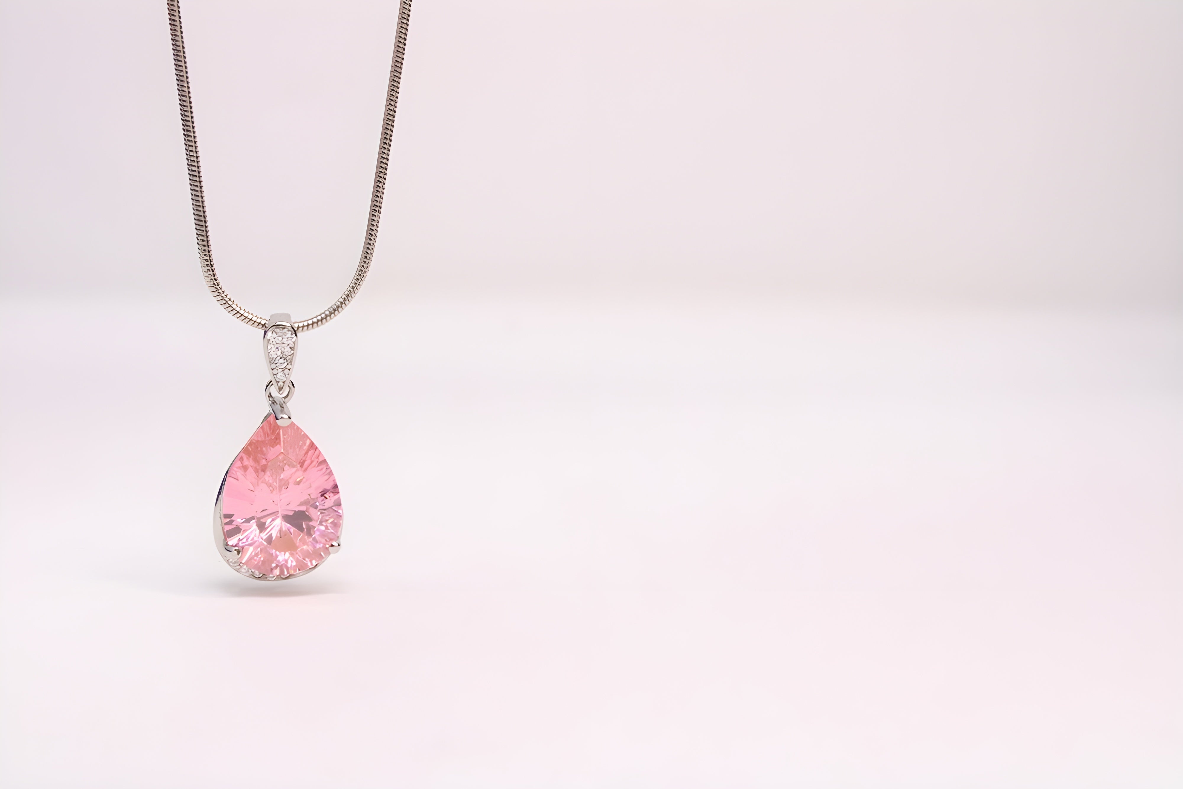 Sterling Pink Petal Pendant