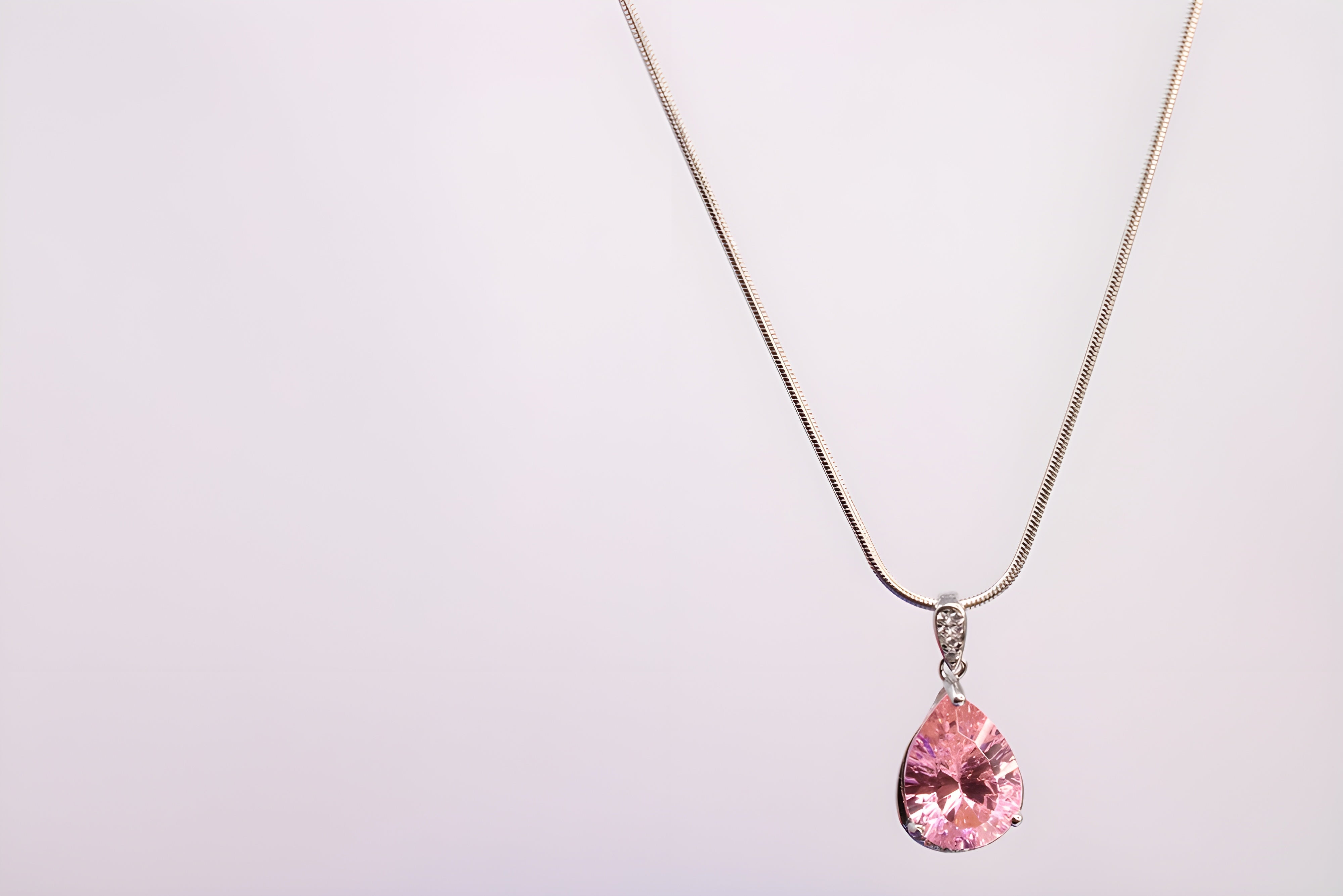 Sterling Pink Petal Pendant