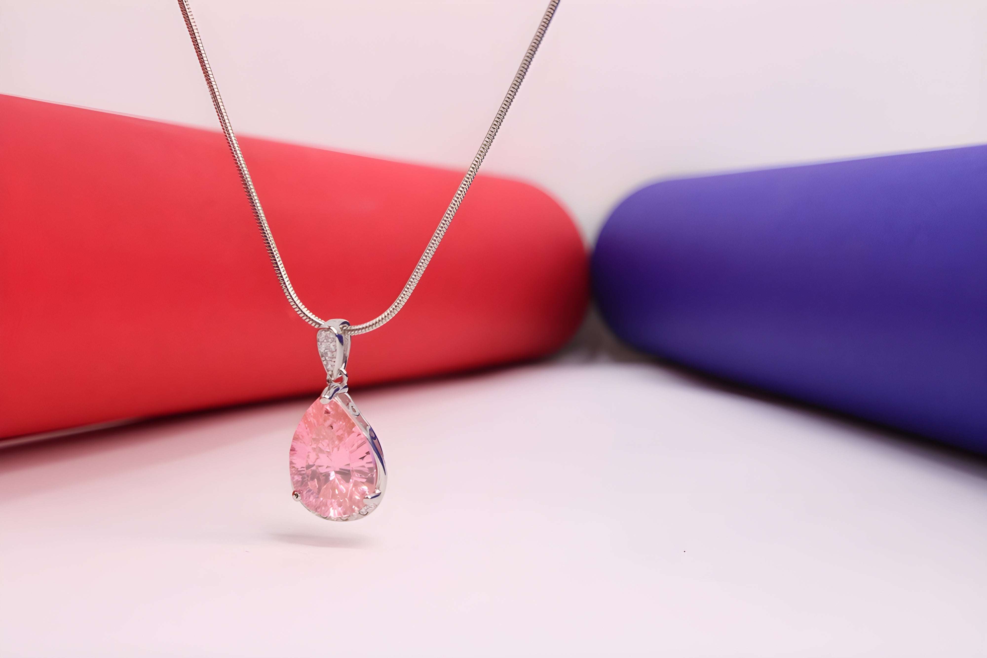 Sterling Pink Petal Pendant