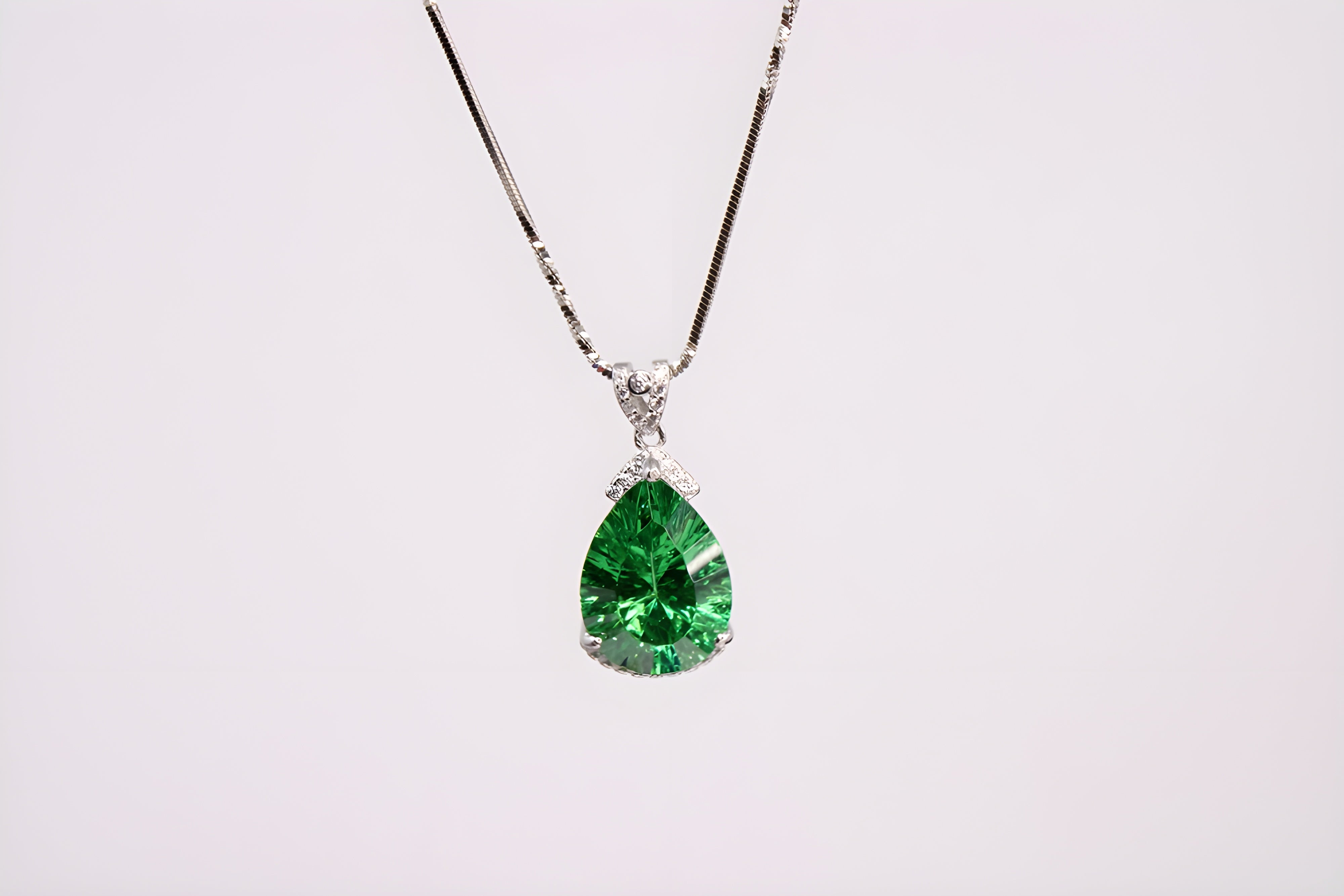Sterling Silver Enchanted Emerald Pendant