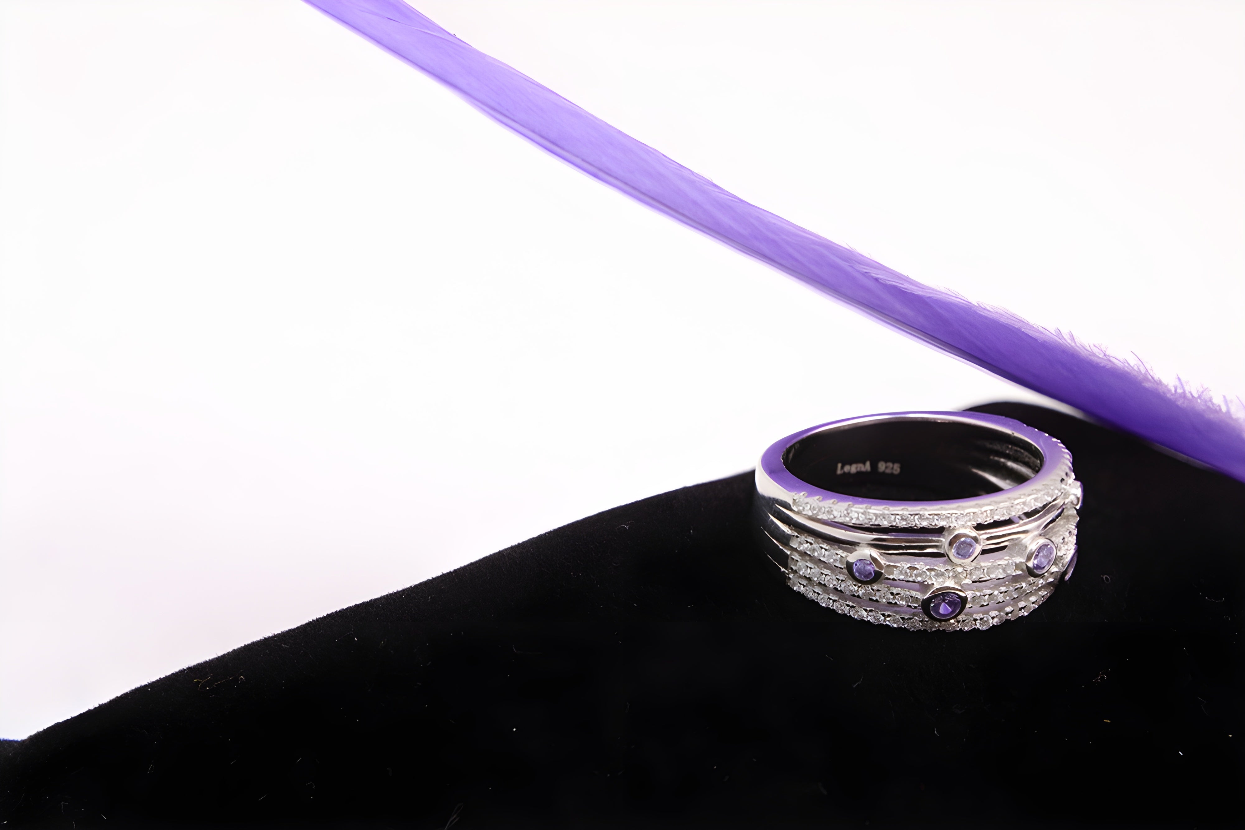 Twilight Sterling Silver VeeLux Premium Crystal Ring