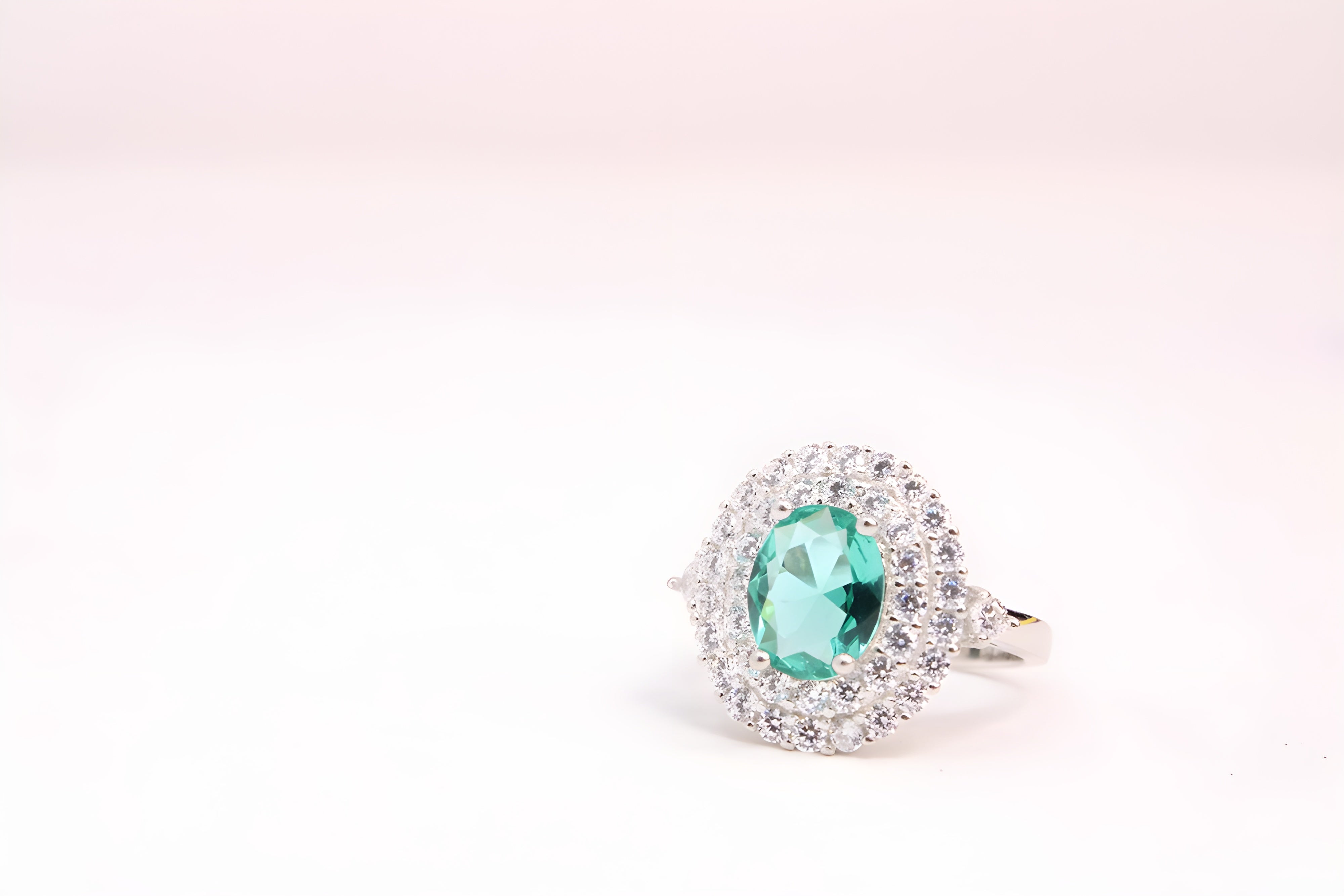 Enchanted Emerald Sterling Silver VeeLux Premium Crystal Ring
