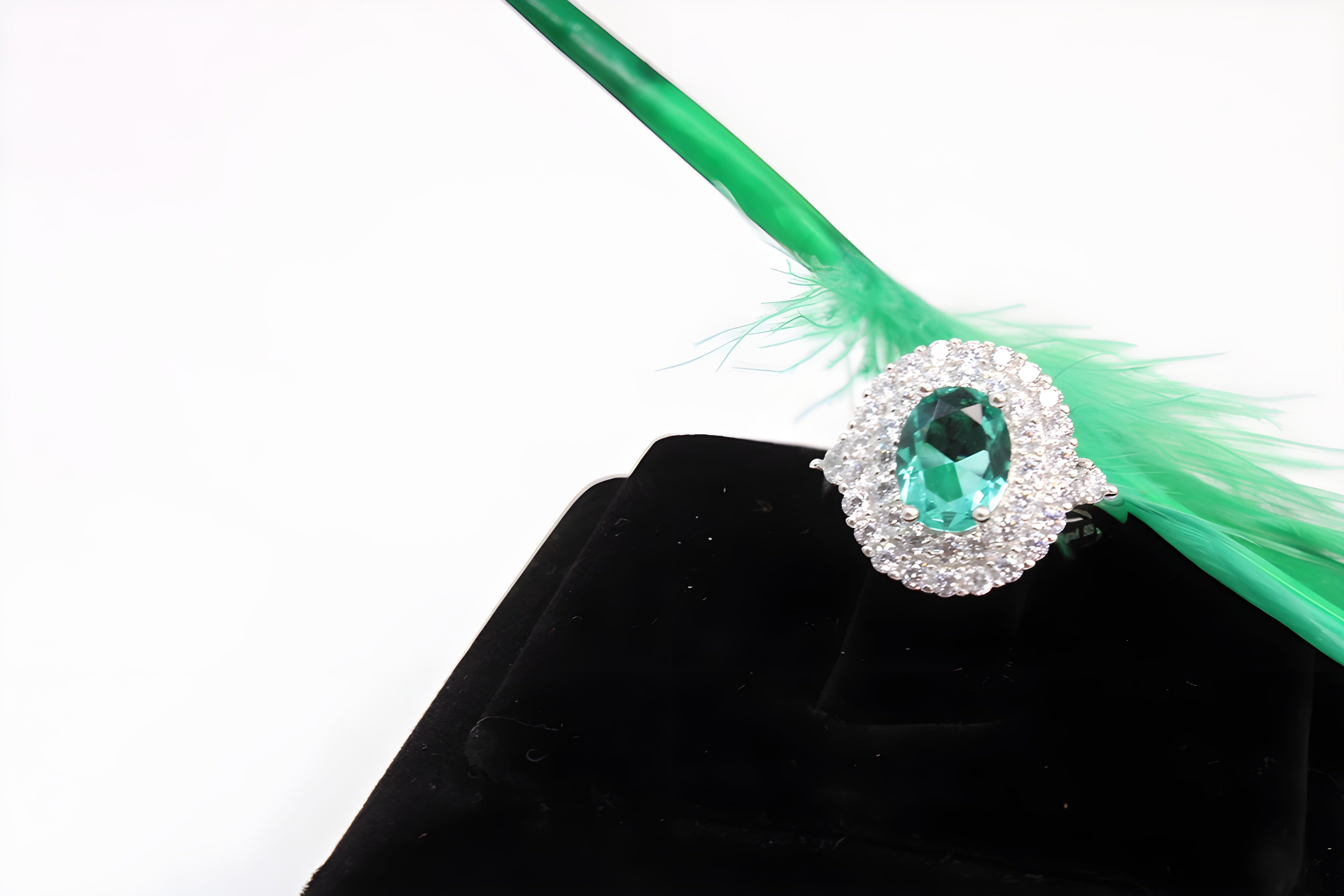 Enchanted Emerald Sterling Silver VeeLux Premium Crystal Ring