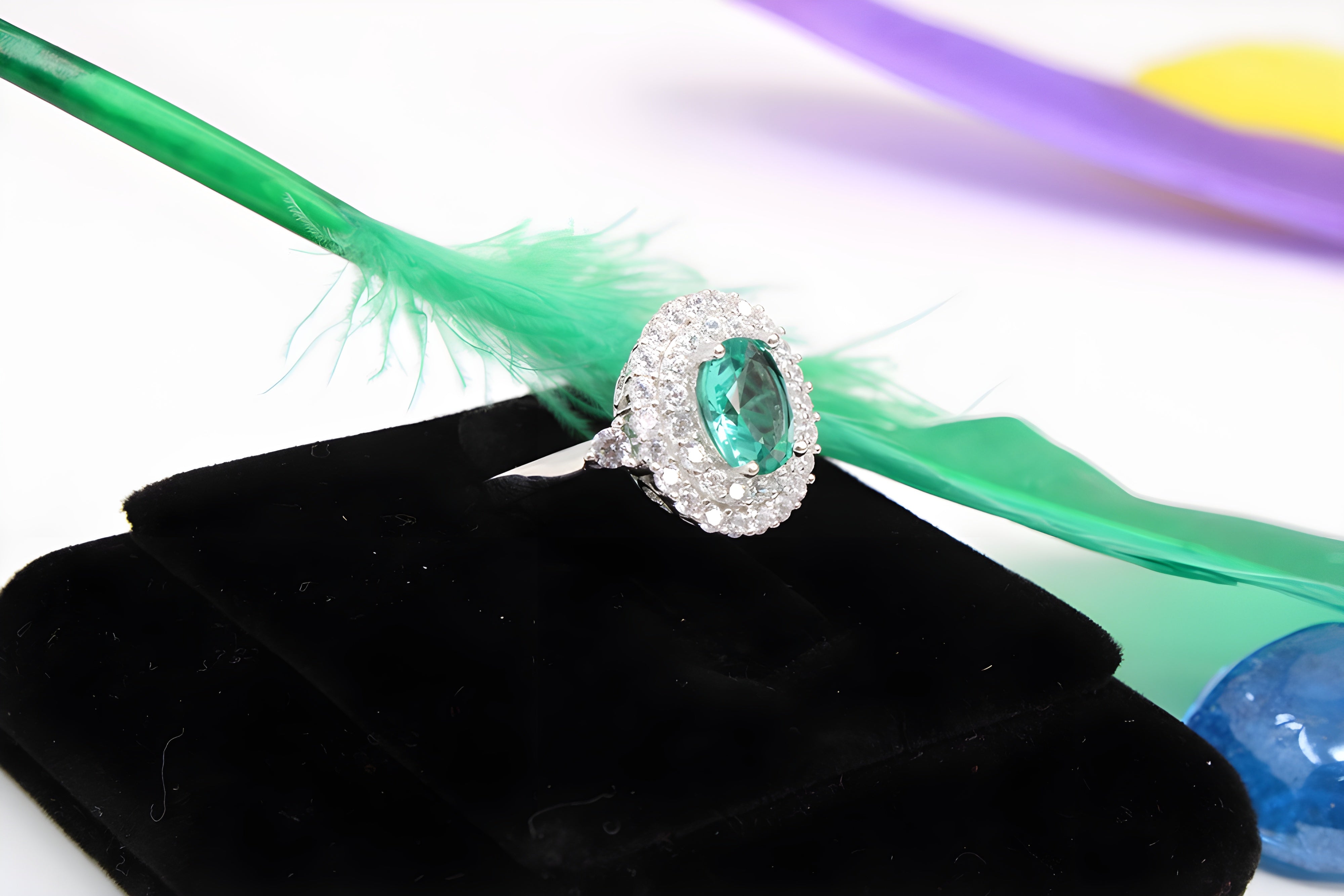 Enchanted Emerald Sterling Silver VeeLux Premium Crystal Ring