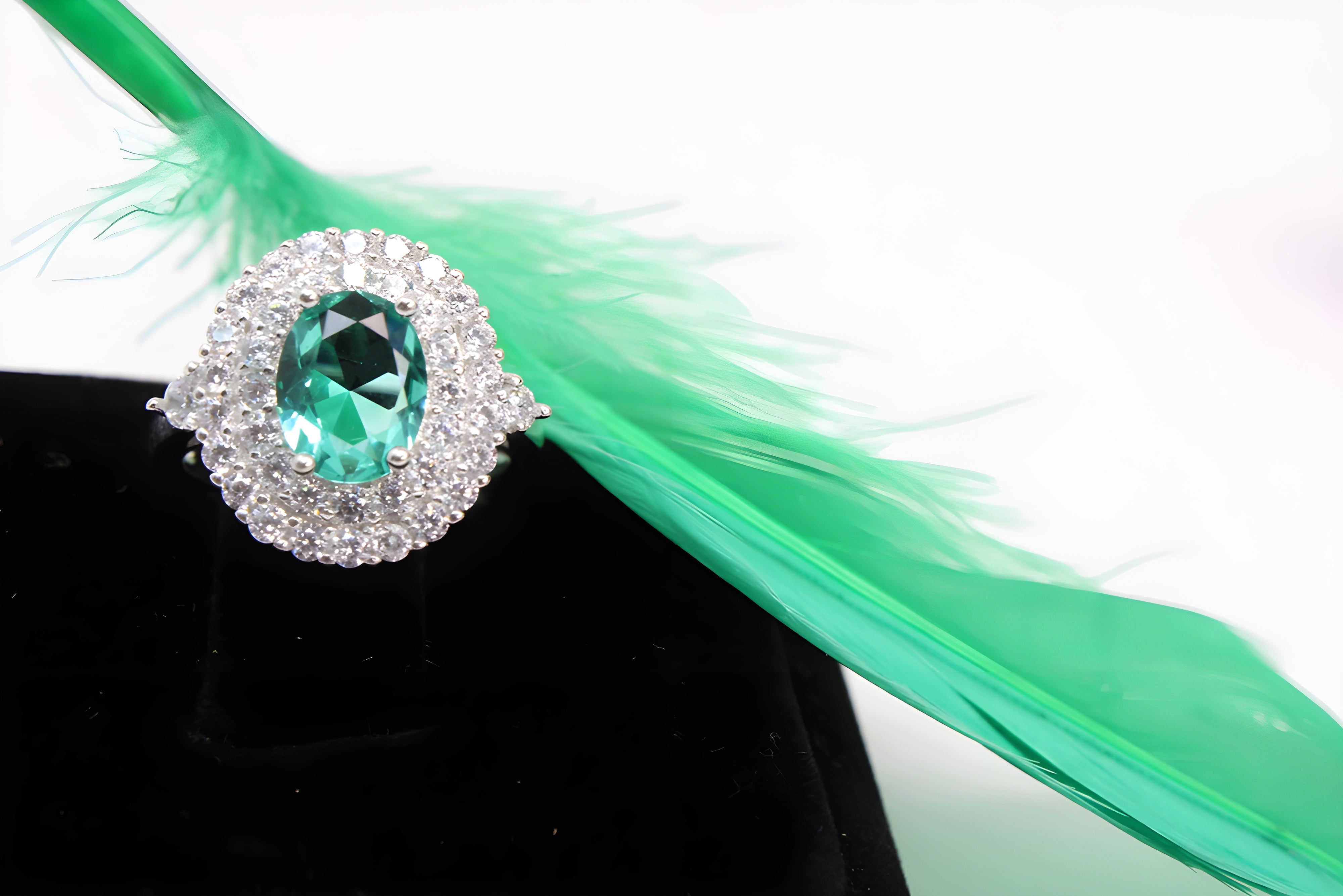 Enchanted Emerald Sterling Silver VeeLux Premium Crystal Ring
