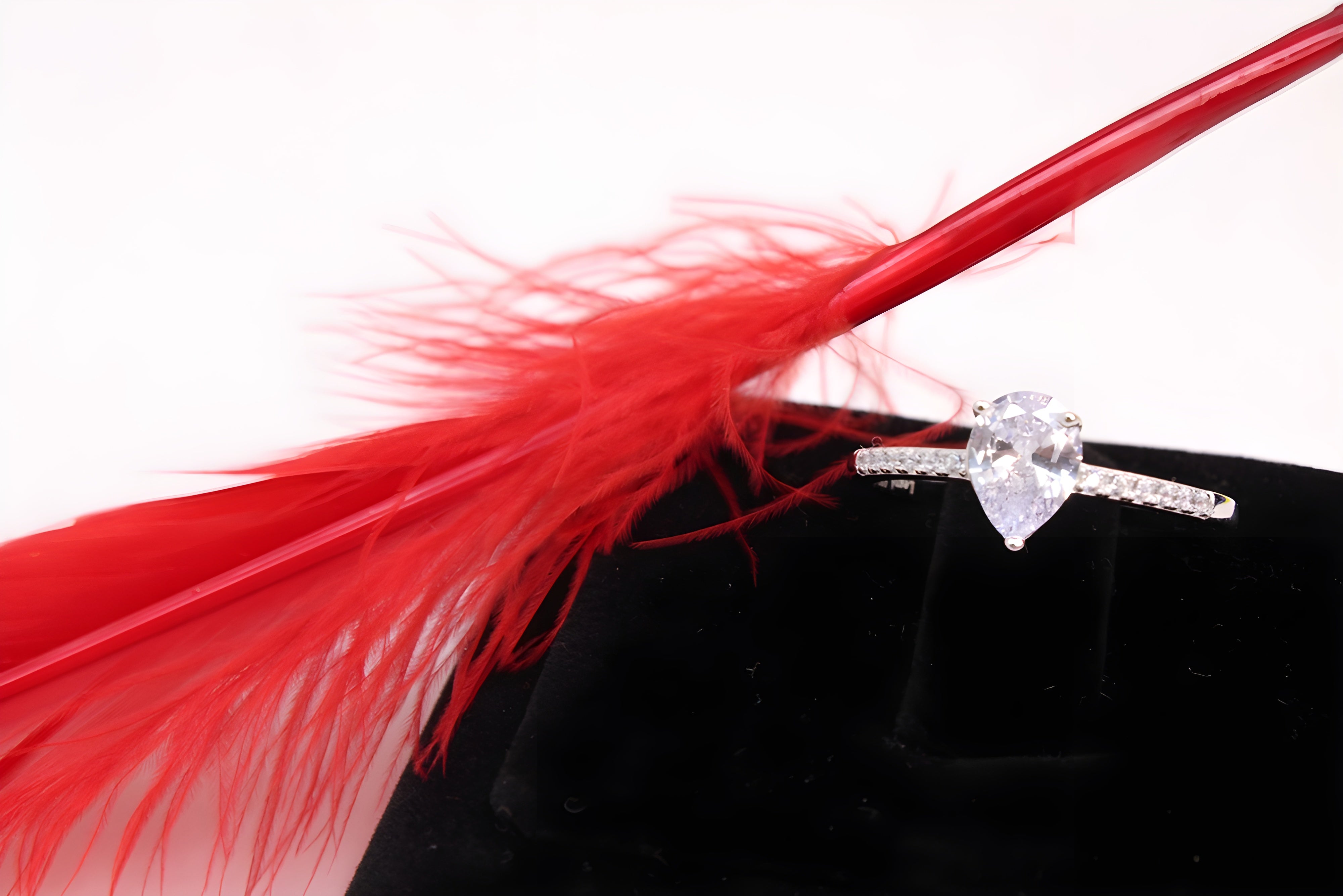 Sterling Silver VeeLux Premium Crystal Diamond Drop Ring