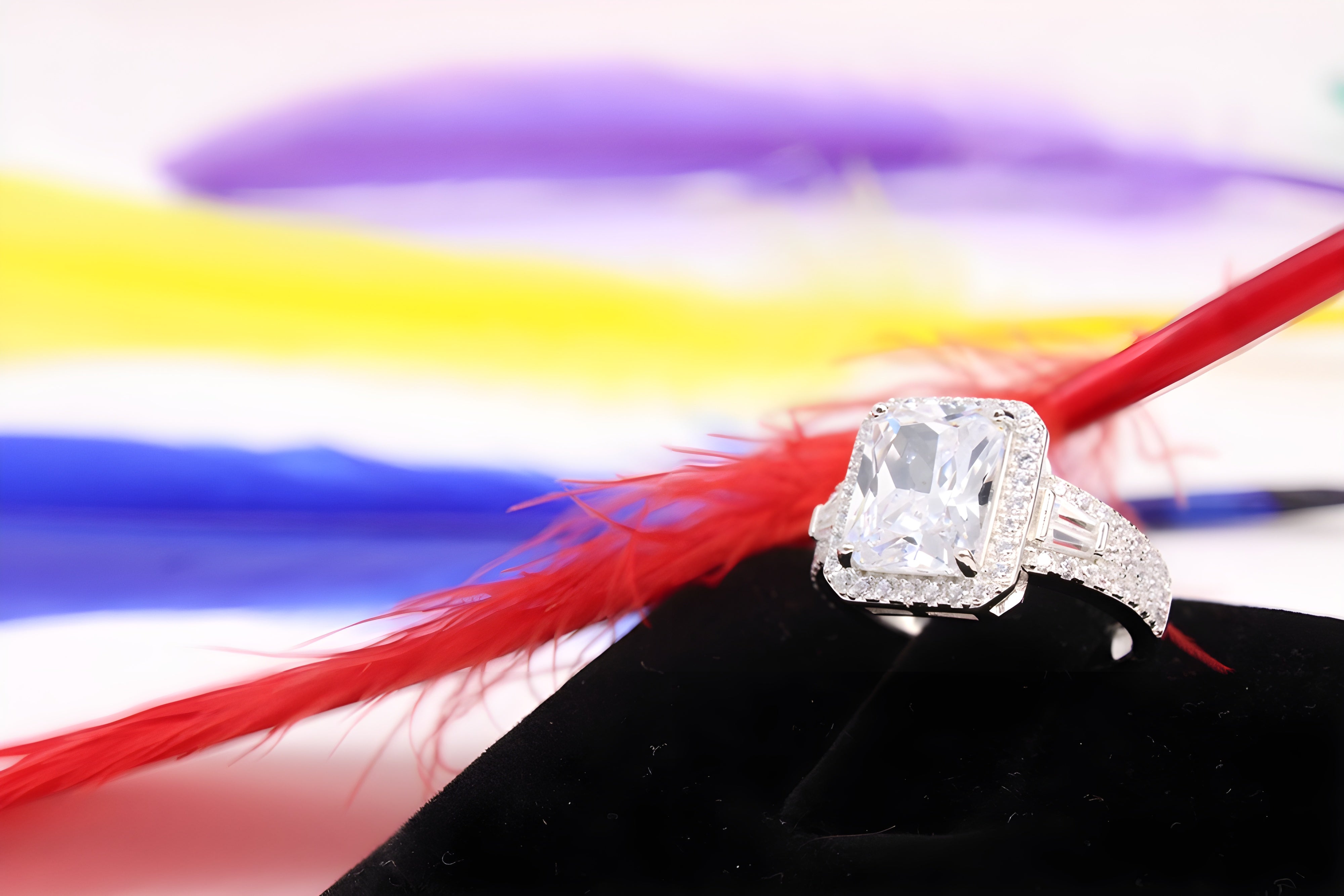 Sterling Silver VeeLux Premium Crystal Luminary Ring
