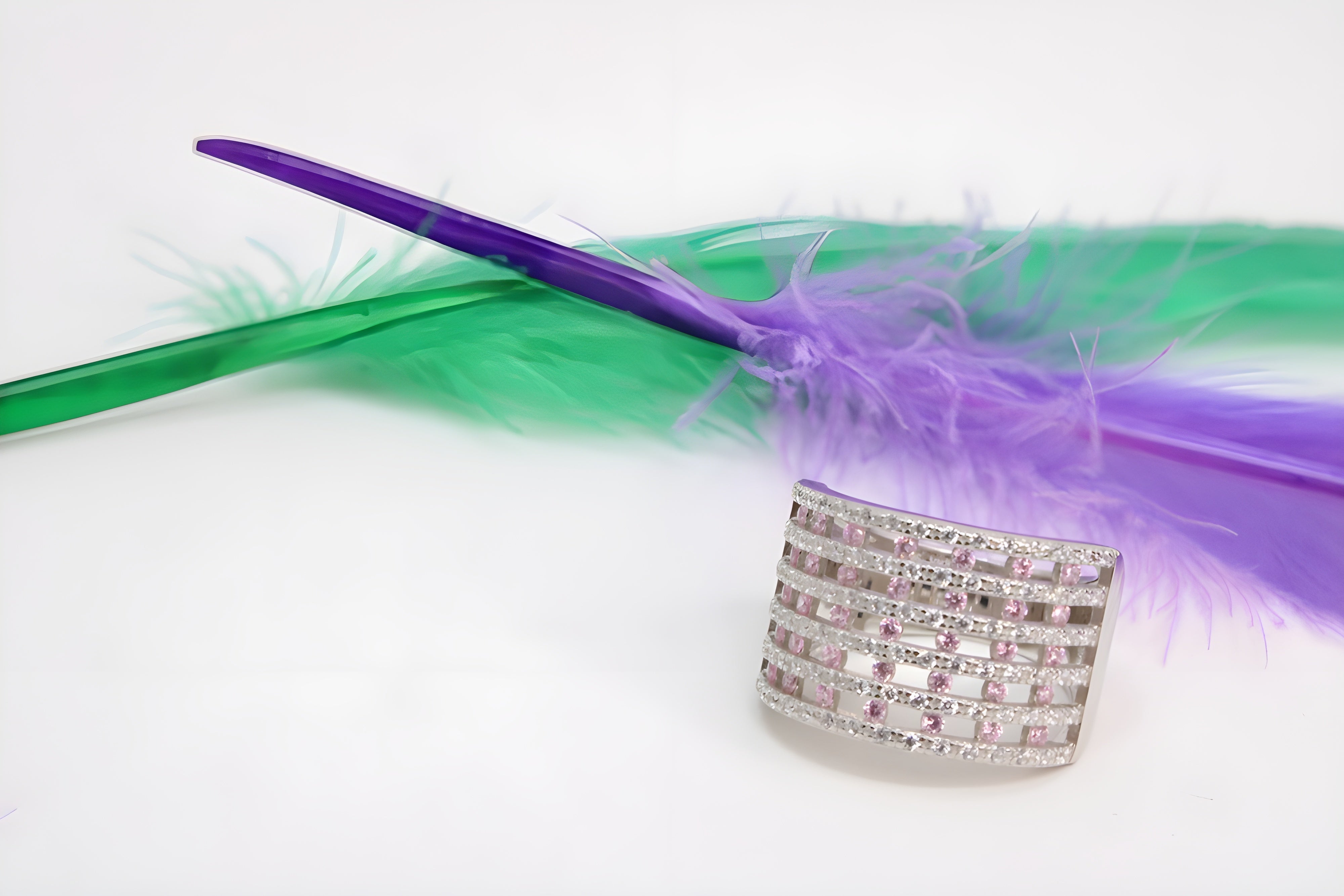 Sterling Silver VeeLux Premium Crystal Harmony Ring