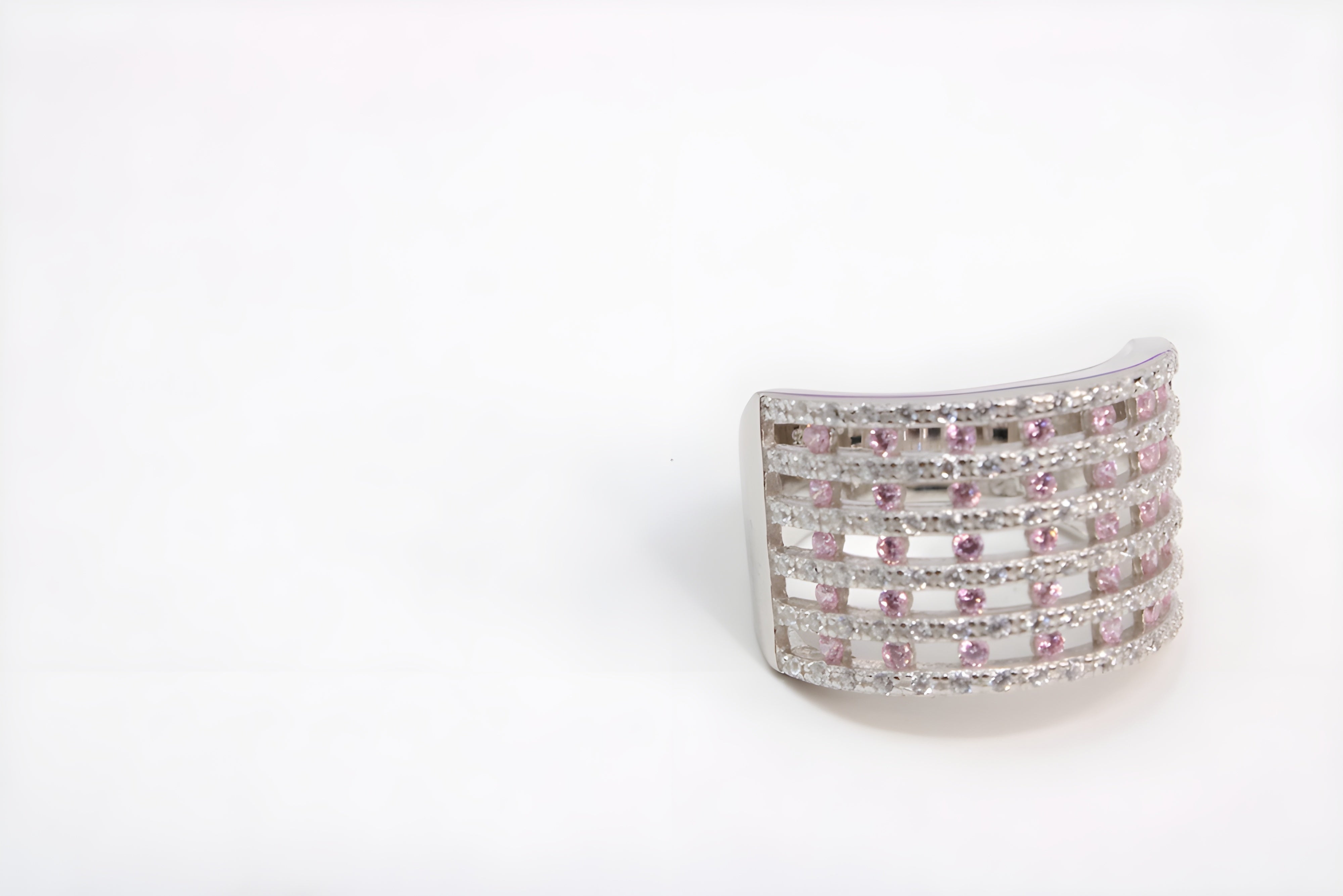 Sterling Silver VeeLux Premium Crystal Harmony Ring