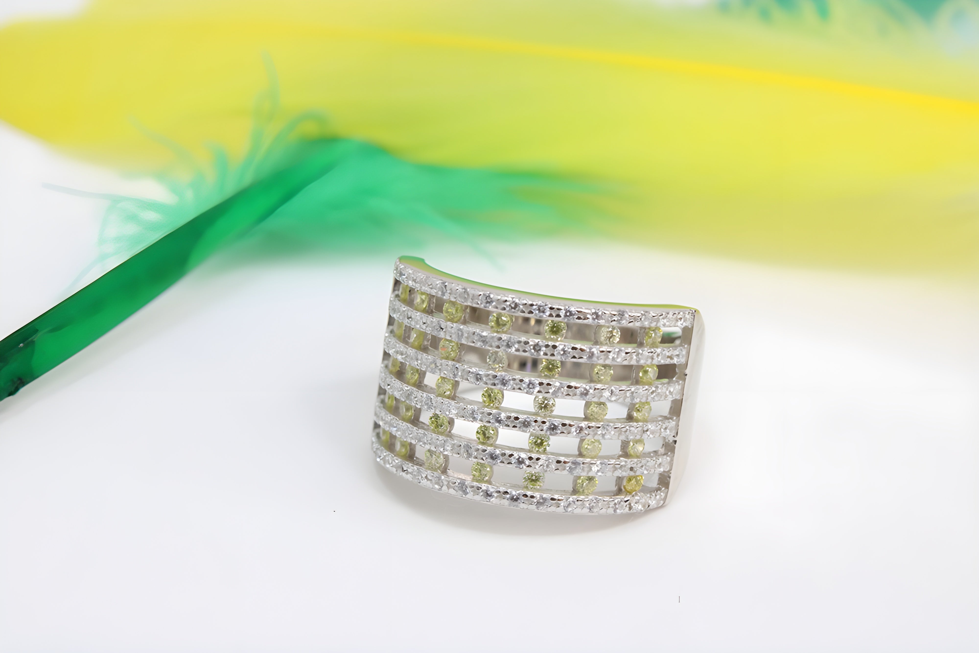 Sterling Silver VeeLux Premium Crystal Harmony Ring