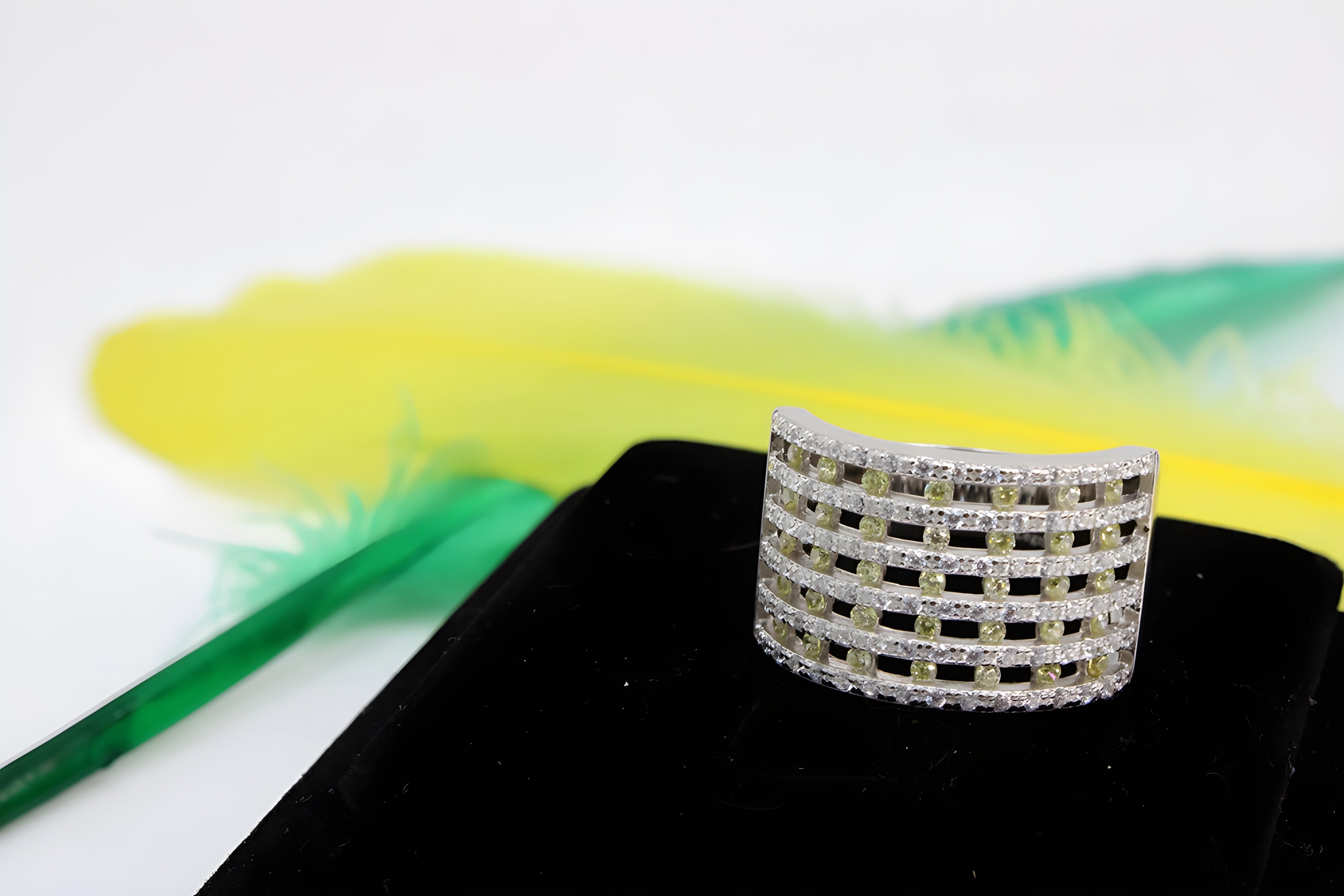 Sterling Silver VeeLux Premium Crystal Harmony Ring
