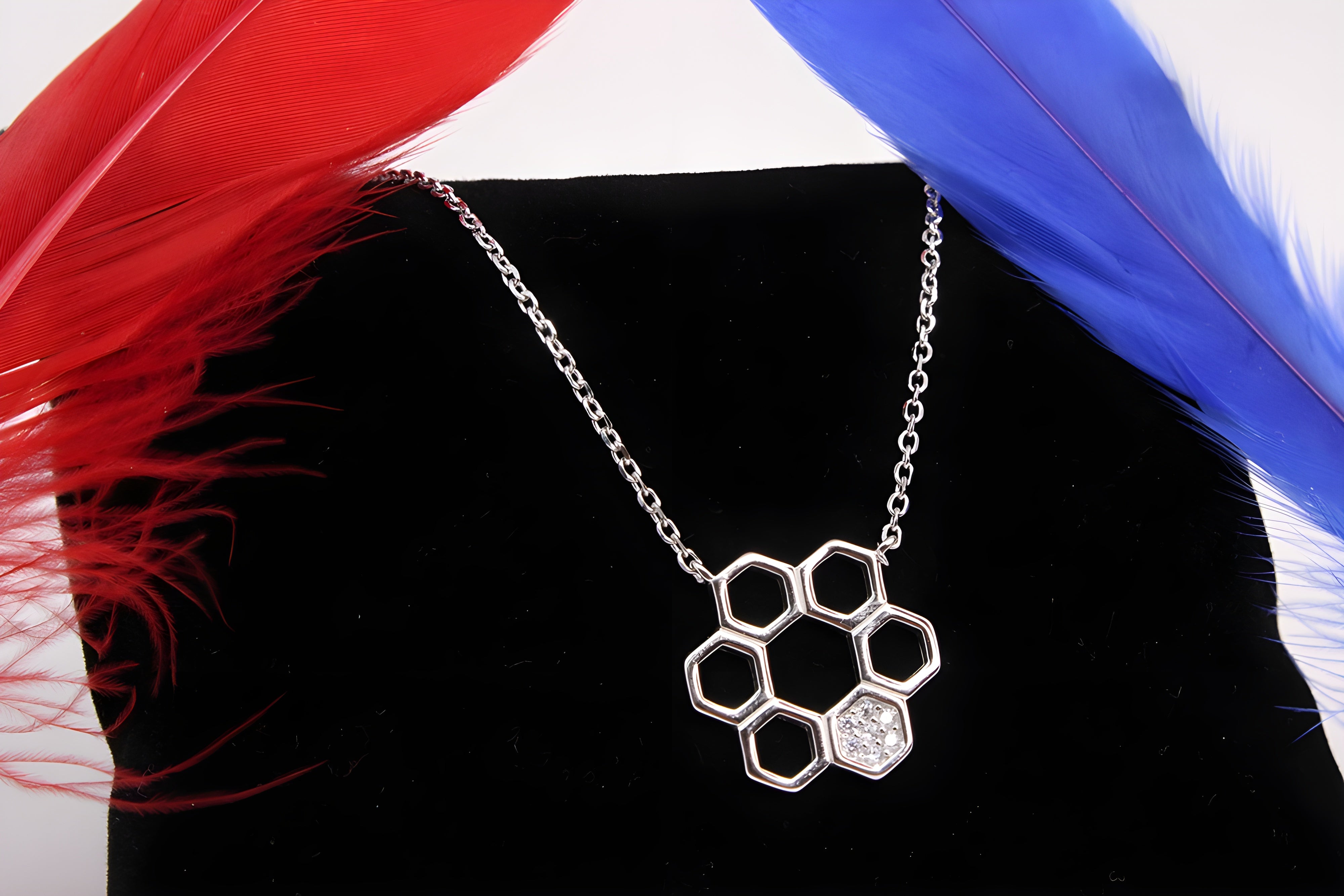 Hexagonal Elegance 92.5 Sterling Silver VeeLux Premium Pendant