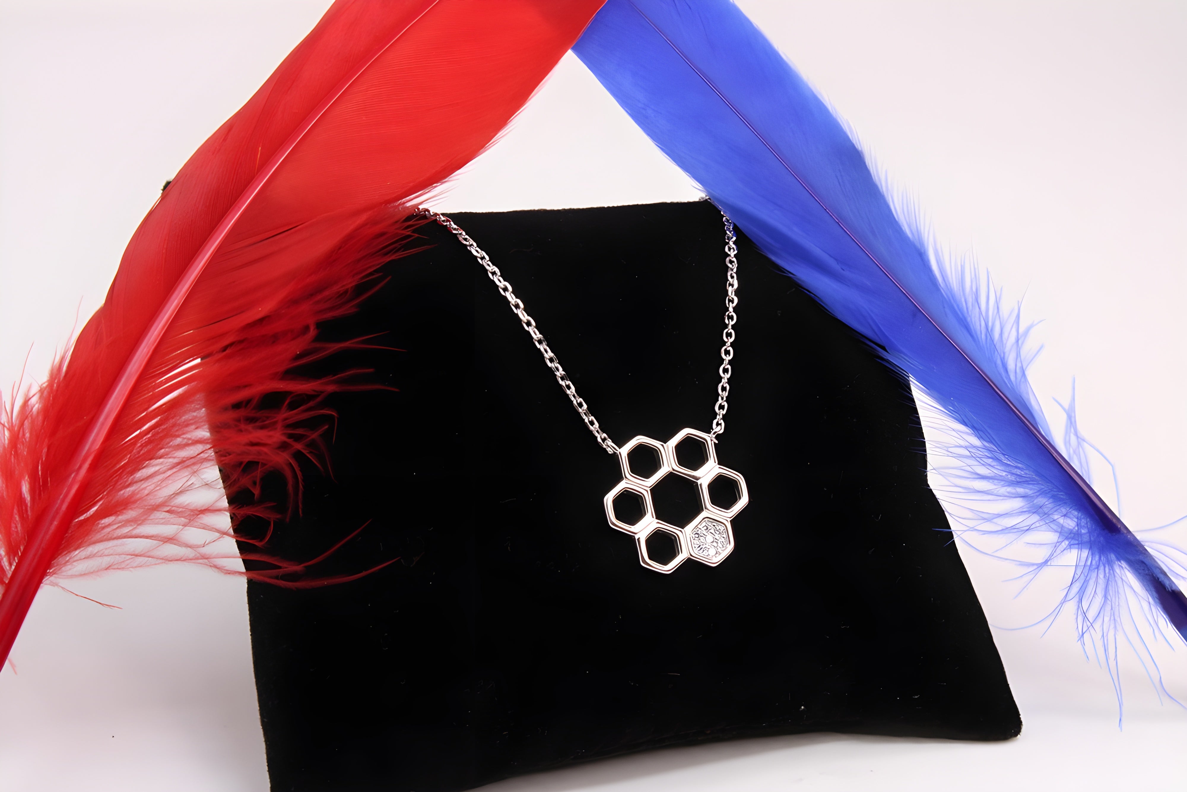 Hexagonal Elegance 92.5 Sterling Silver VeeLux Premium Pendant