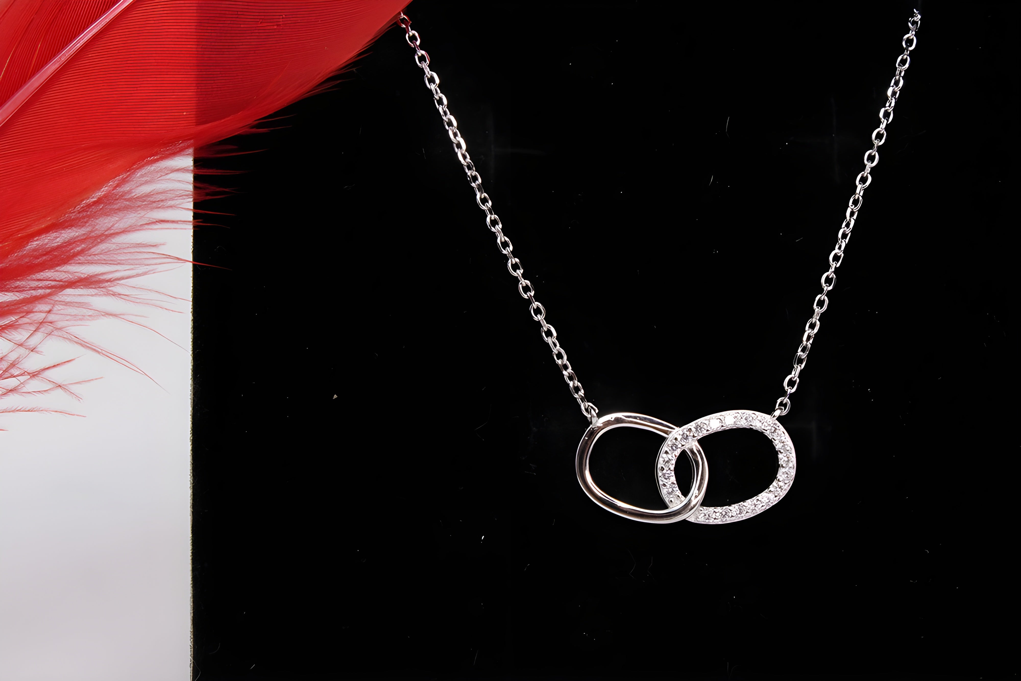 Dual Circlet 92.5 Sterling Silver VeeLux Premium Pendant
