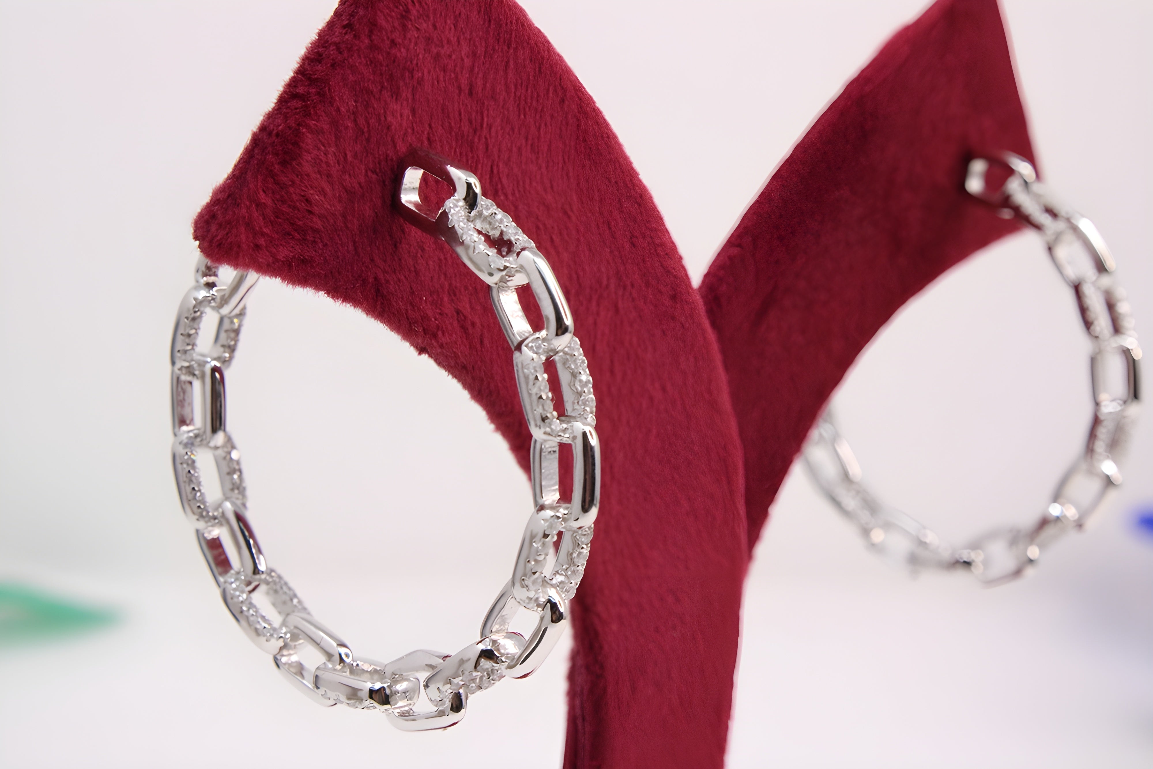 Sterling Silver Splendor VeeLux Premium Crystal Hoop Earrings