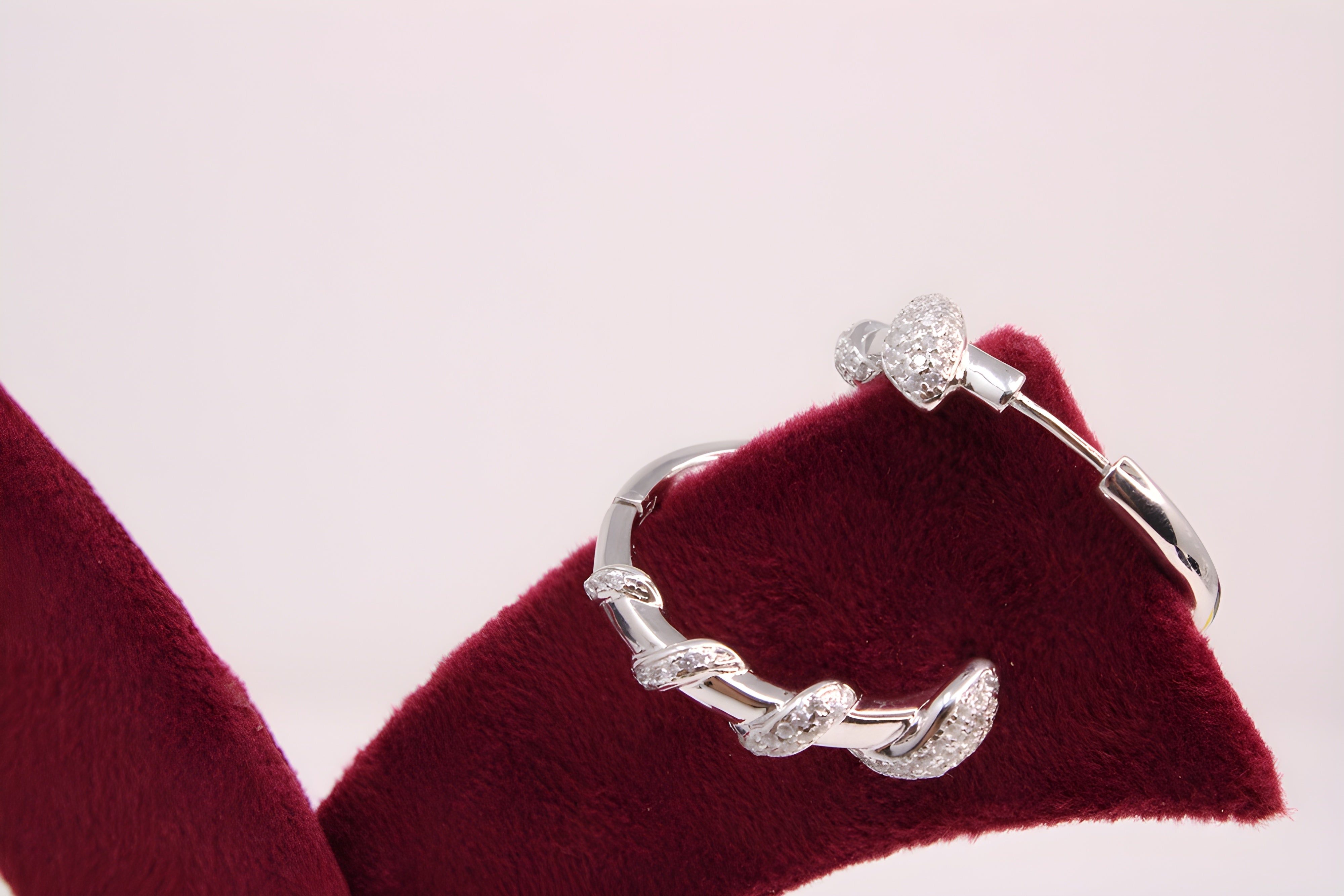 Sterling Silver Mystique VeeLux Premium Crystal Hoop Earrings