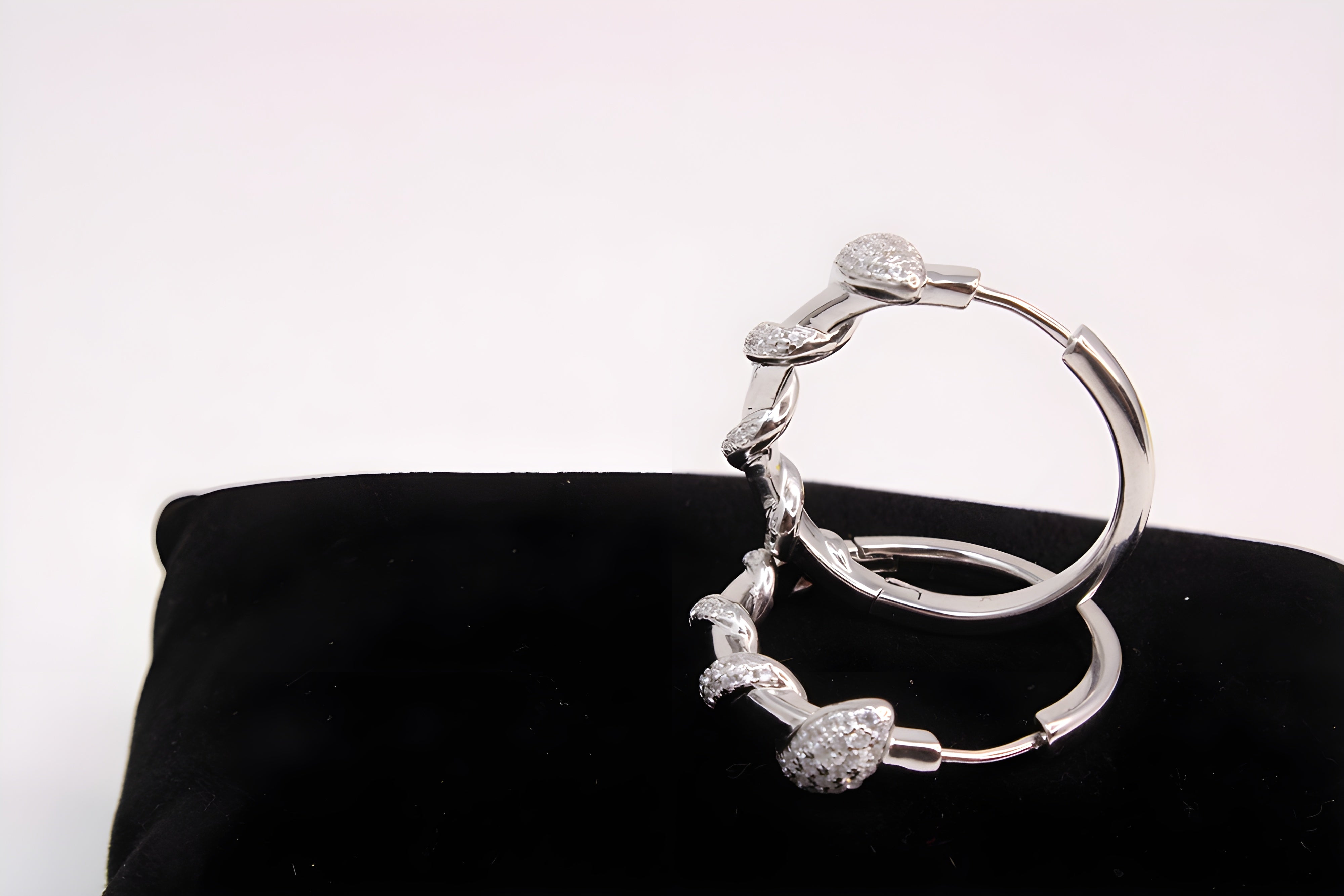 Sterling Silver Mystique VeeLux Premium Crystal Hoop Earrings