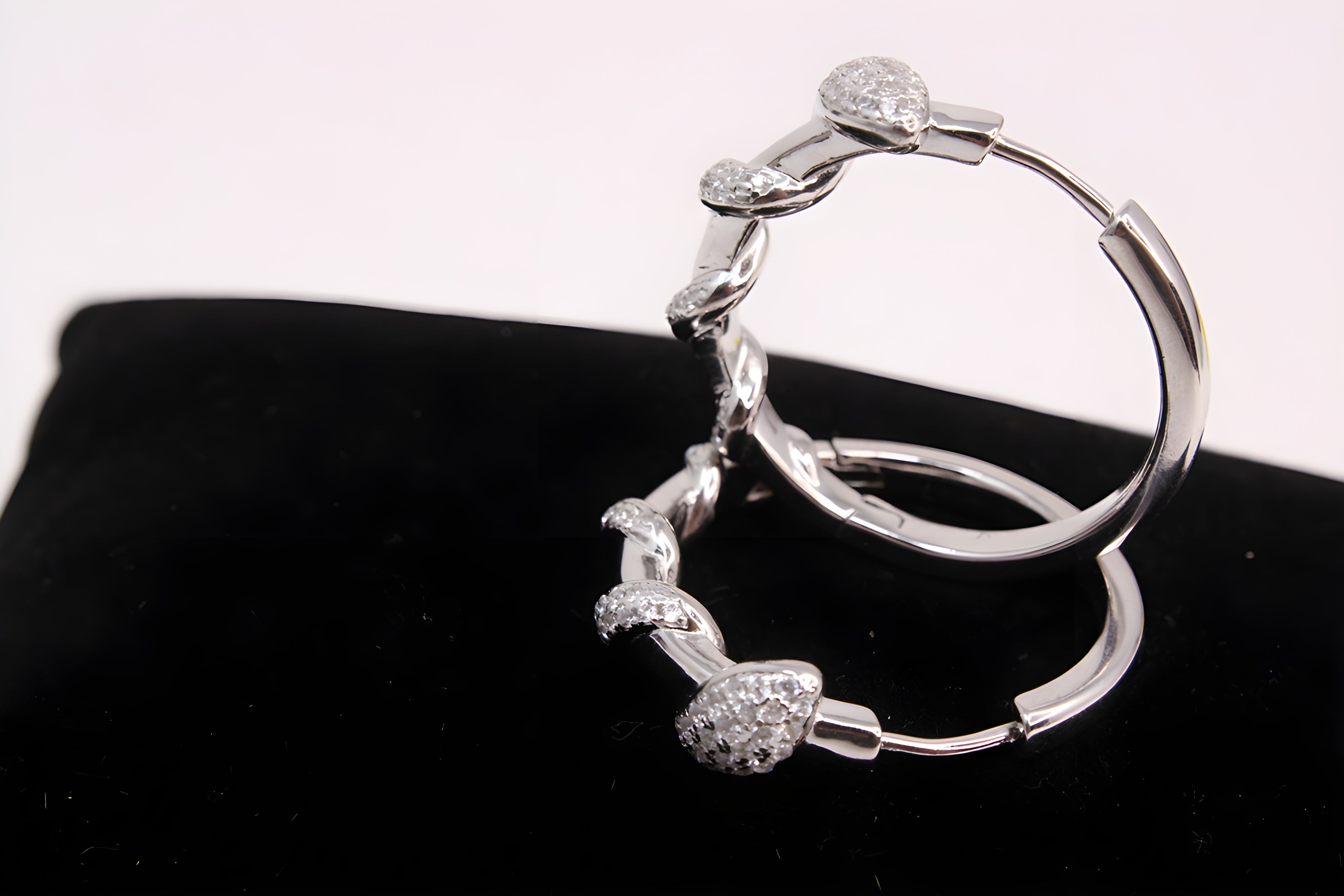Sterling Silver Mystique VeeLux Premium Crystal Hoop Earrings