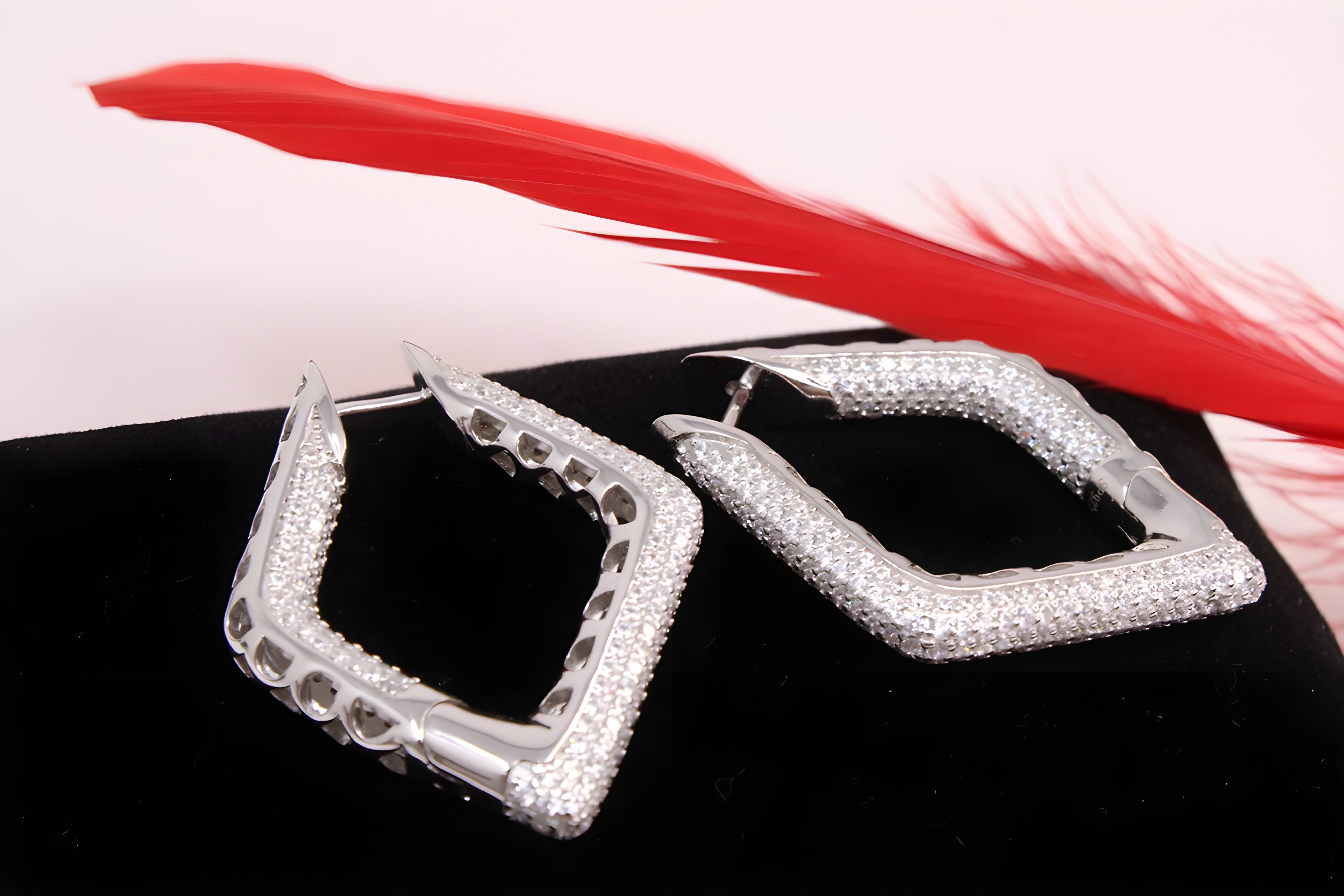 Sterling Silver Brilliance VeeLux Premium Crystal Hoop Earrings