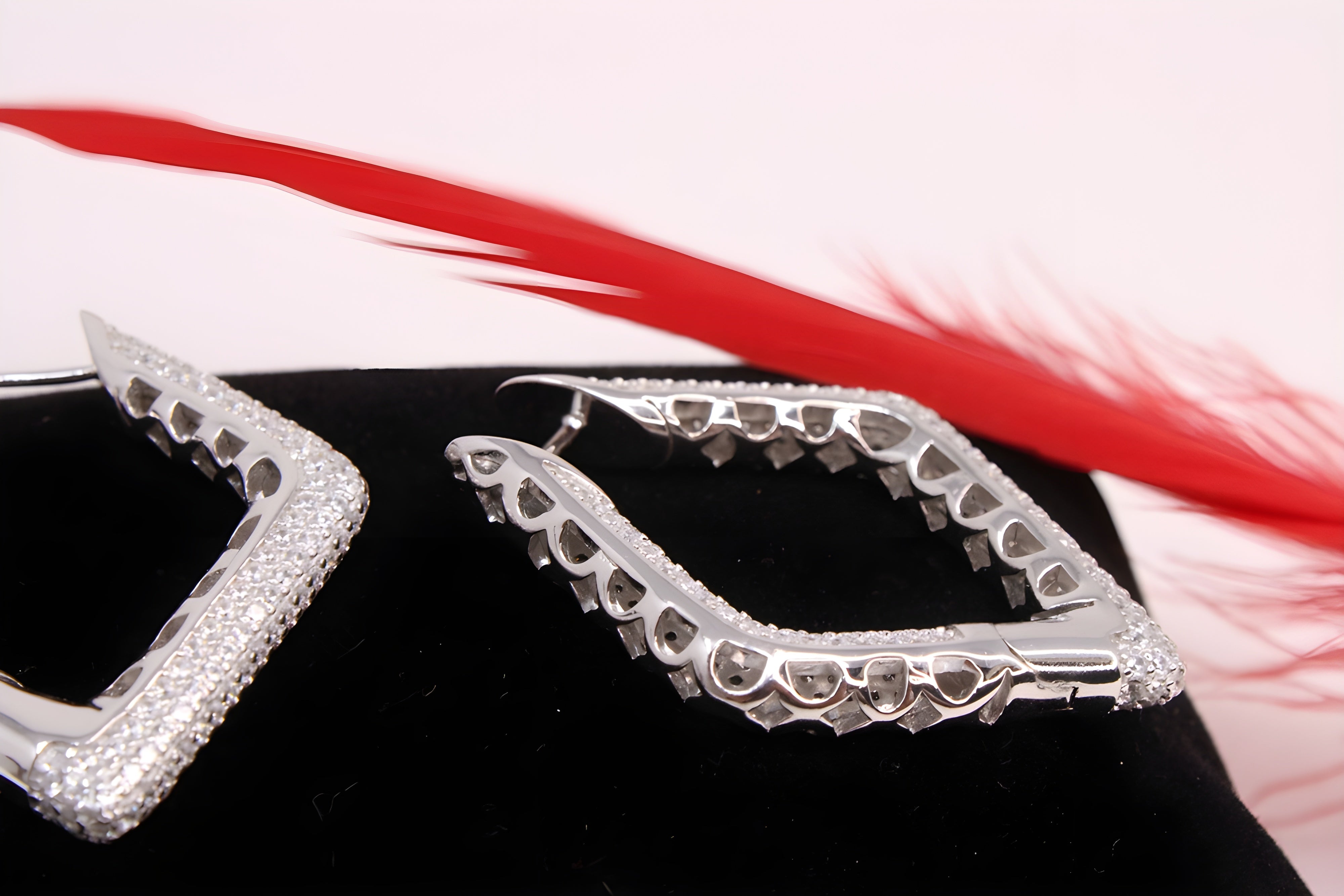 Sterling Silver Brilliance VeeLux Premium Crystal Hoop Earrings