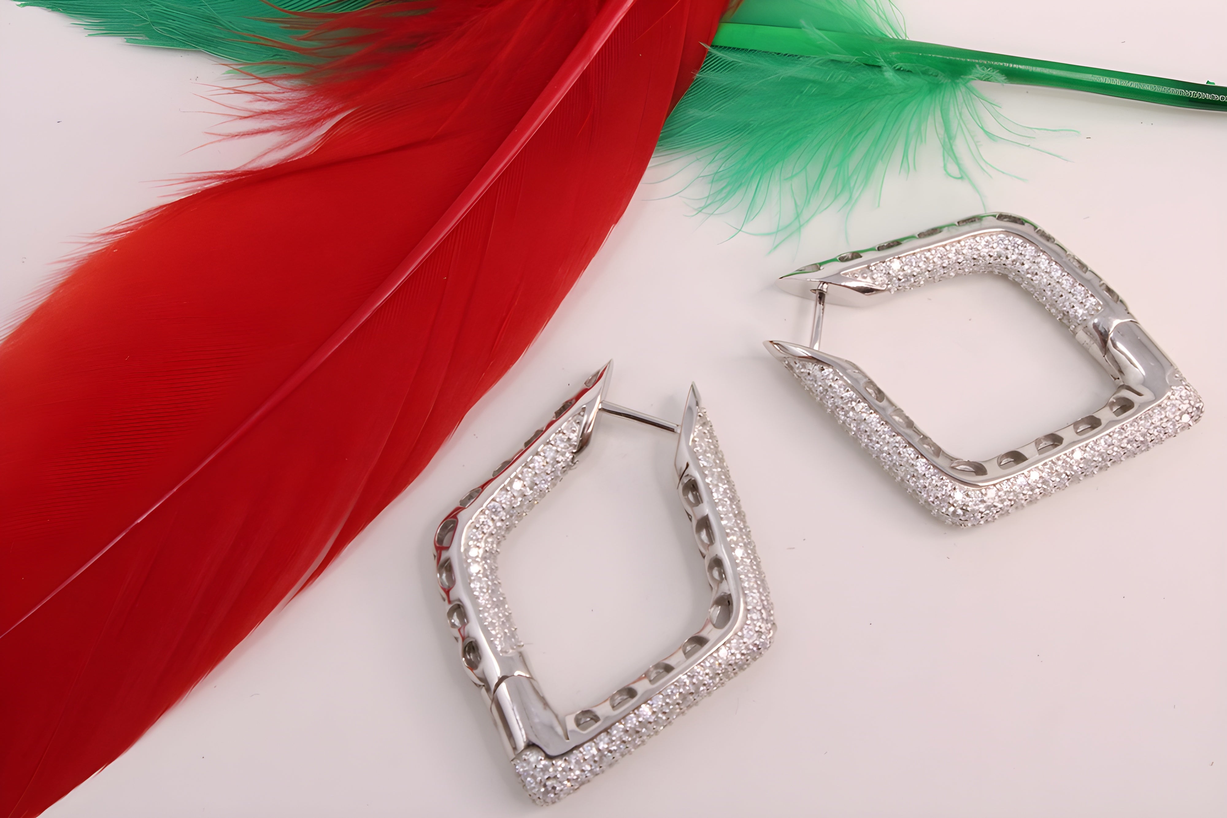 Sterling Silver Brilliance VeeLux Premium Crystal Hoop Earrings