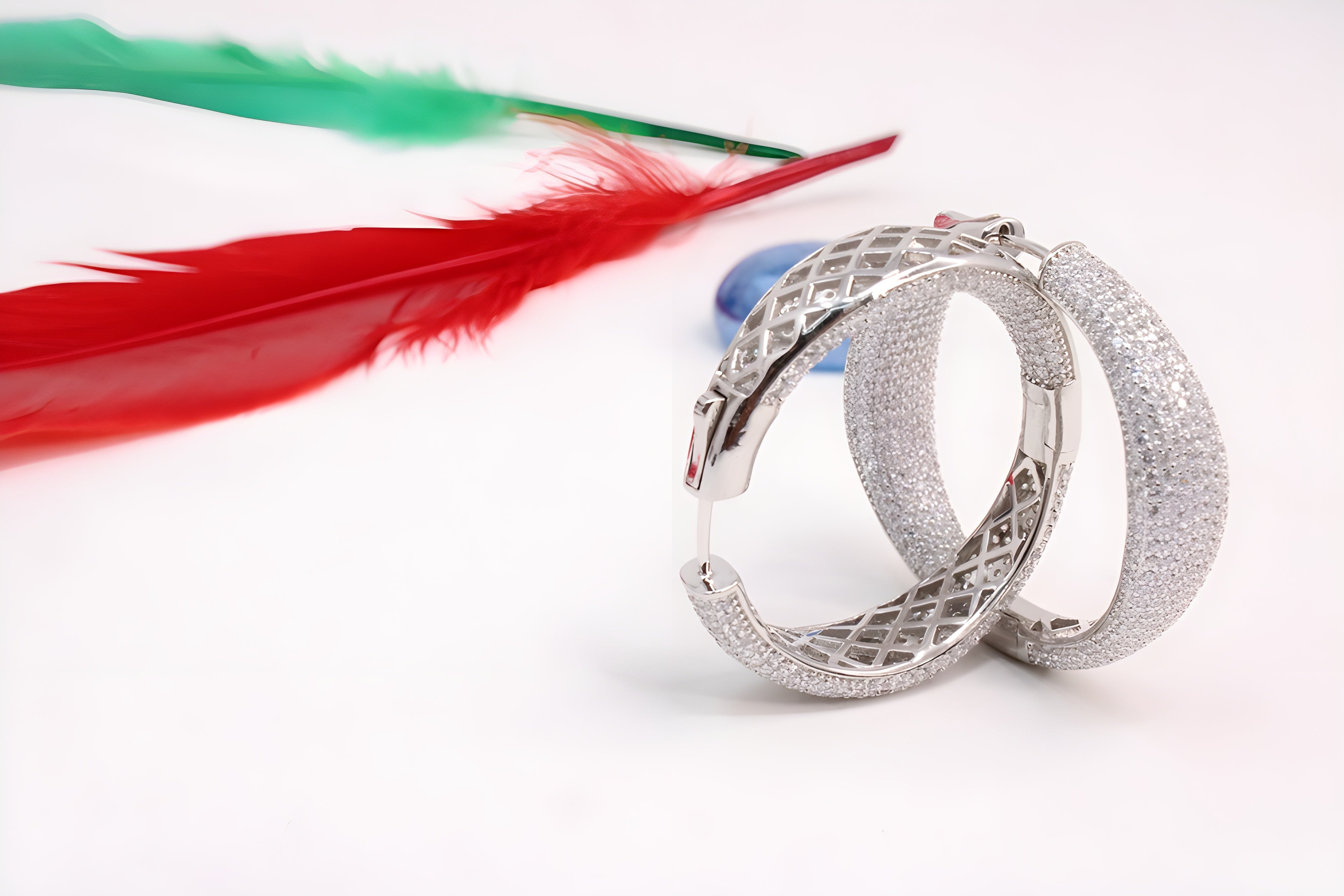 Sterling Silver Radiance VeeLux Premium Crystal Hoop Earrings