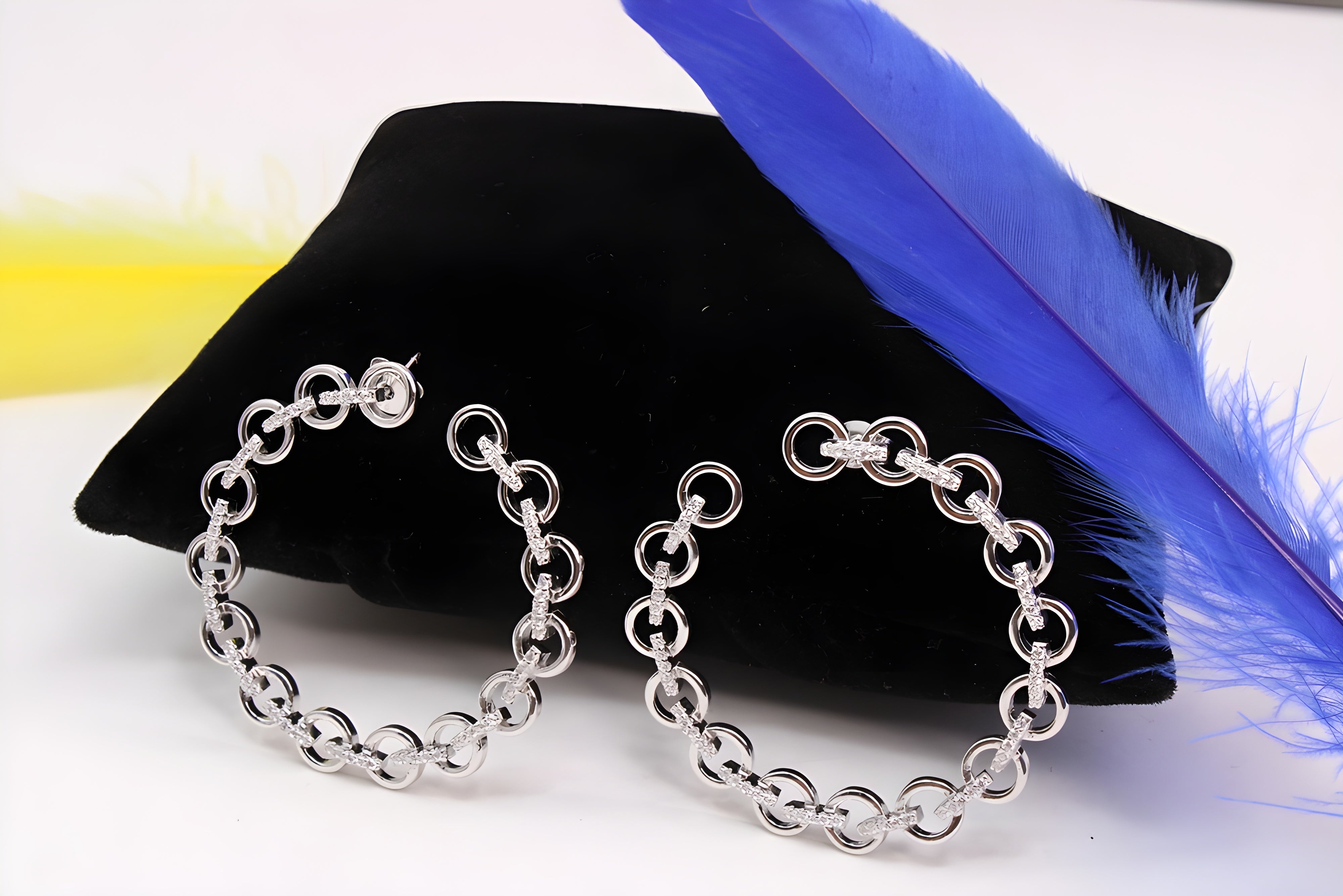 Sterling Silver Harmony VeeLux Premium Crystal Hoop Earrings