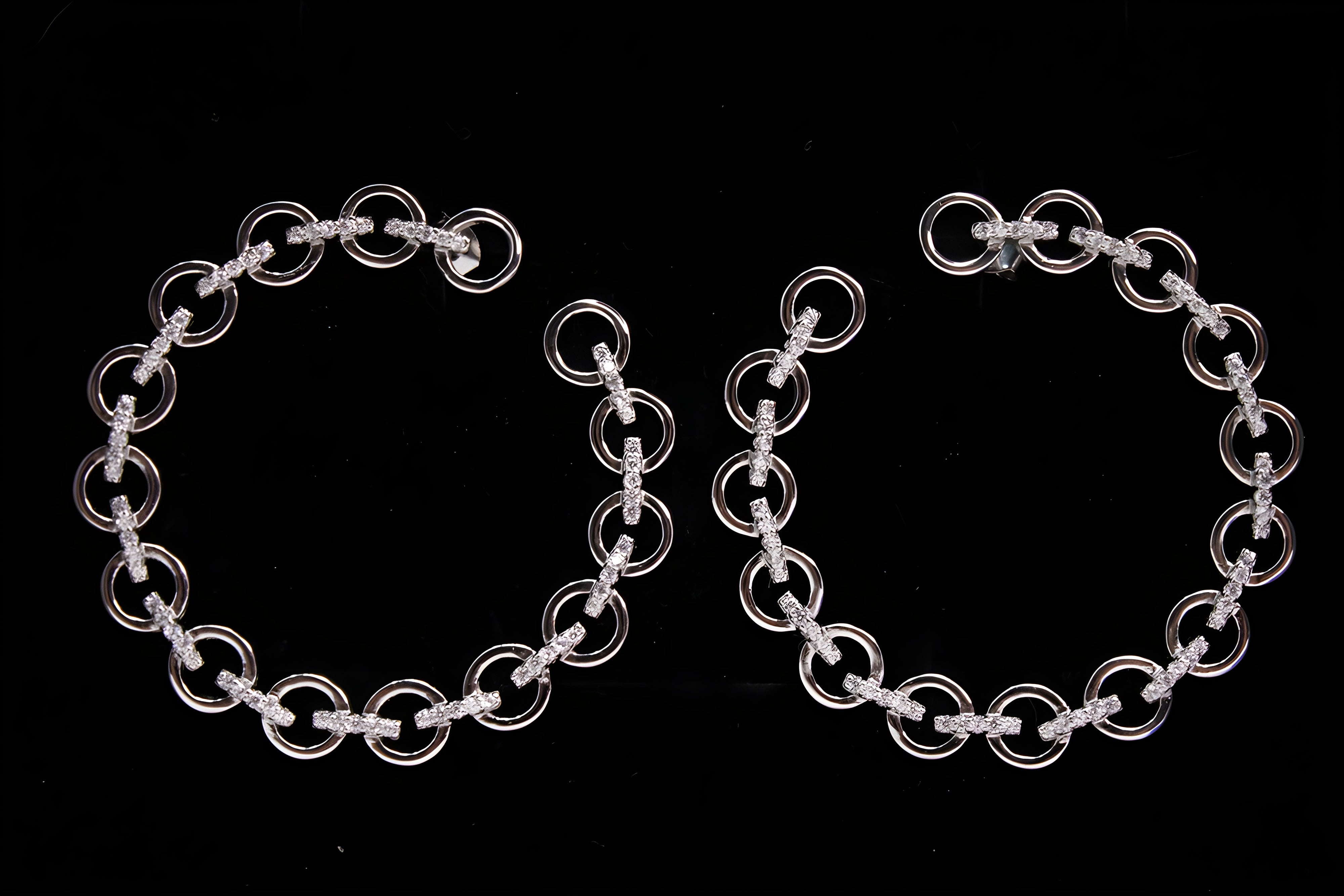 Sterling Silver Harmony VeeLux Premium Crystal Hoop Earrings