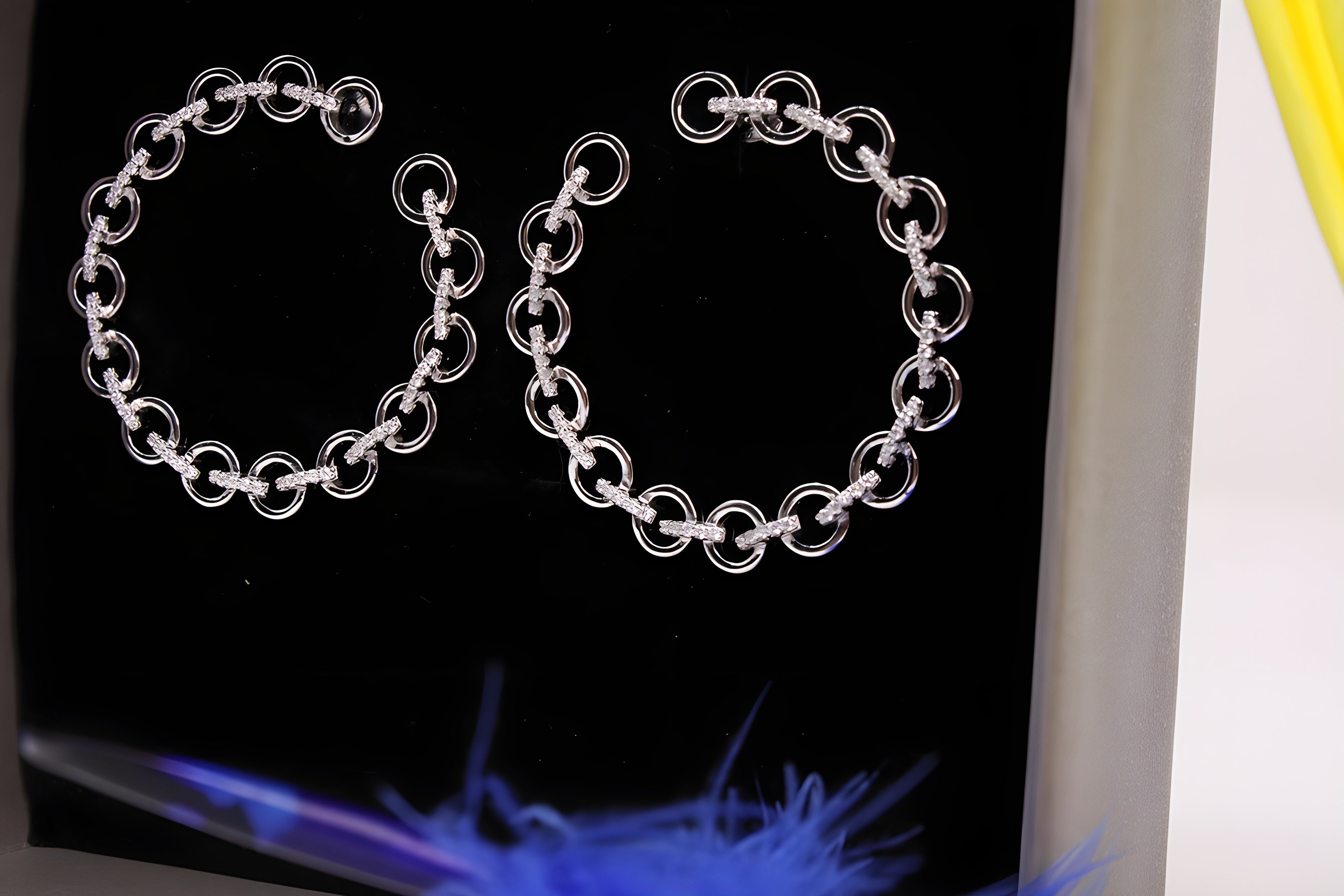 Sterling Silver Harmony VeeLux Premium Crystal Hoop Earrings