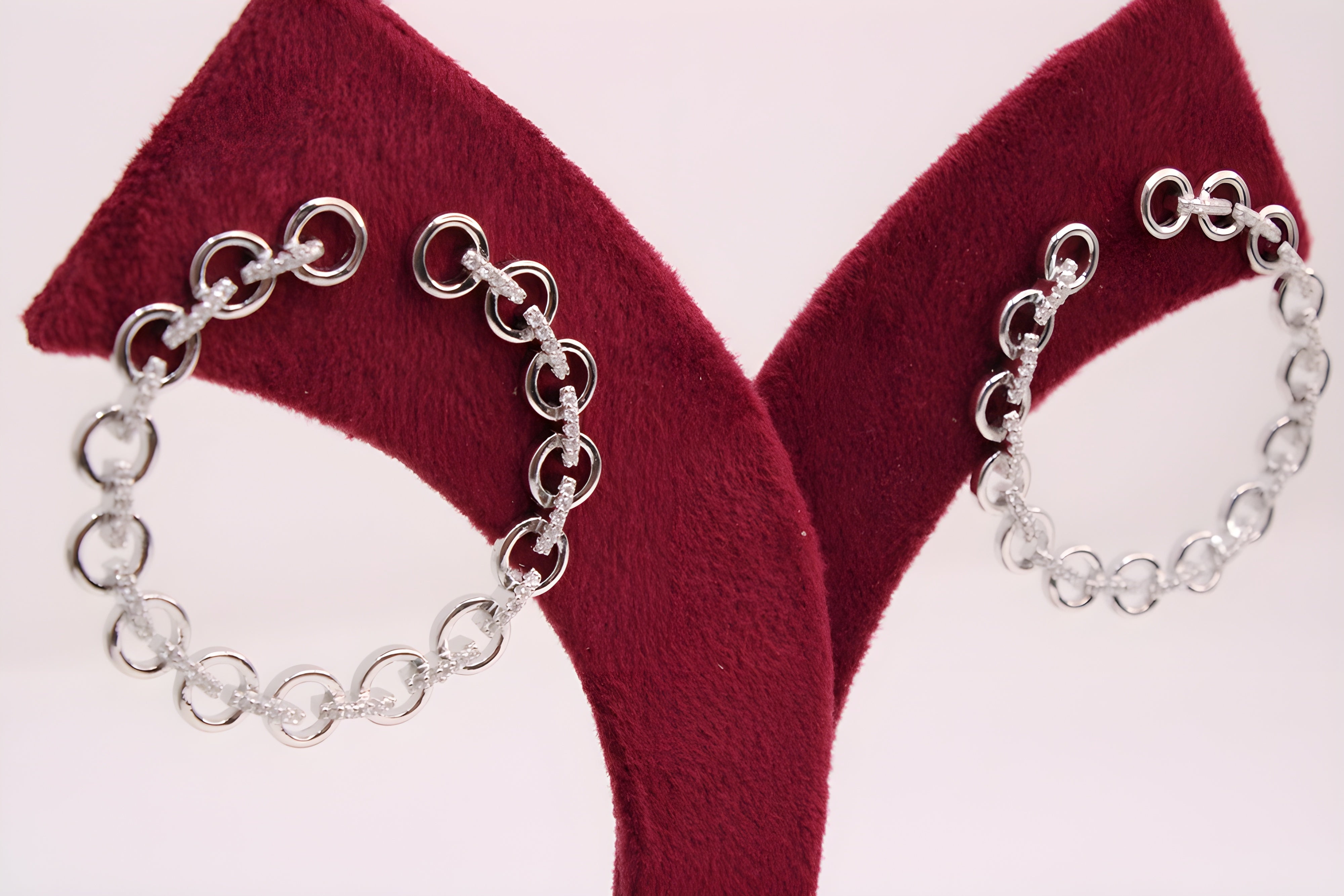 Sterling Silver Harmony VeeLux Premium Crystal Hoop Earrings