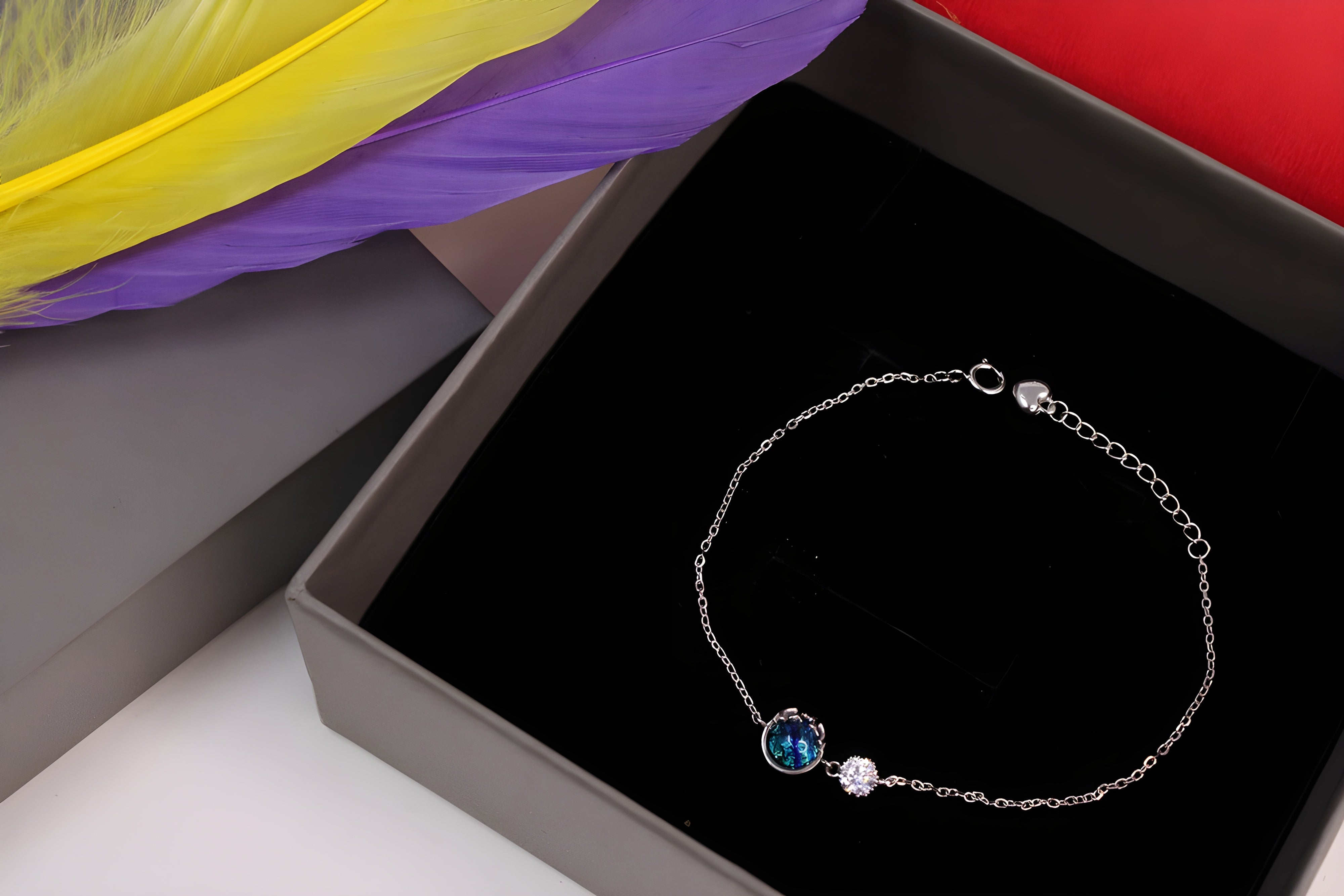 92.5 Sterling Silver Harmony of Crystals Bracelet