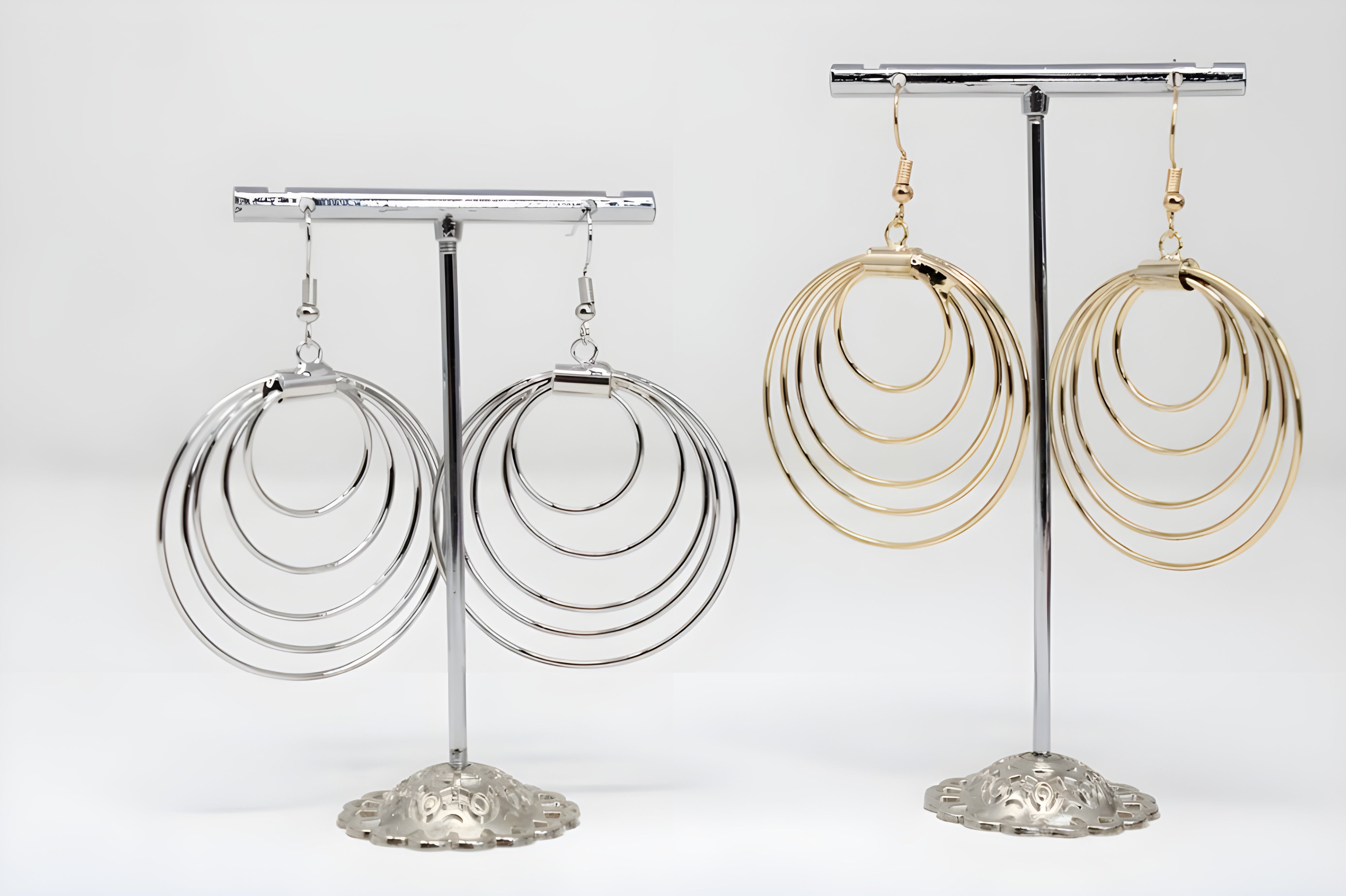 Swirling Duet Hoop Earrings