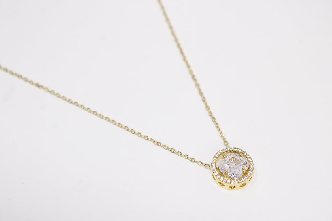 Crystal Glow Golden Pendant Set